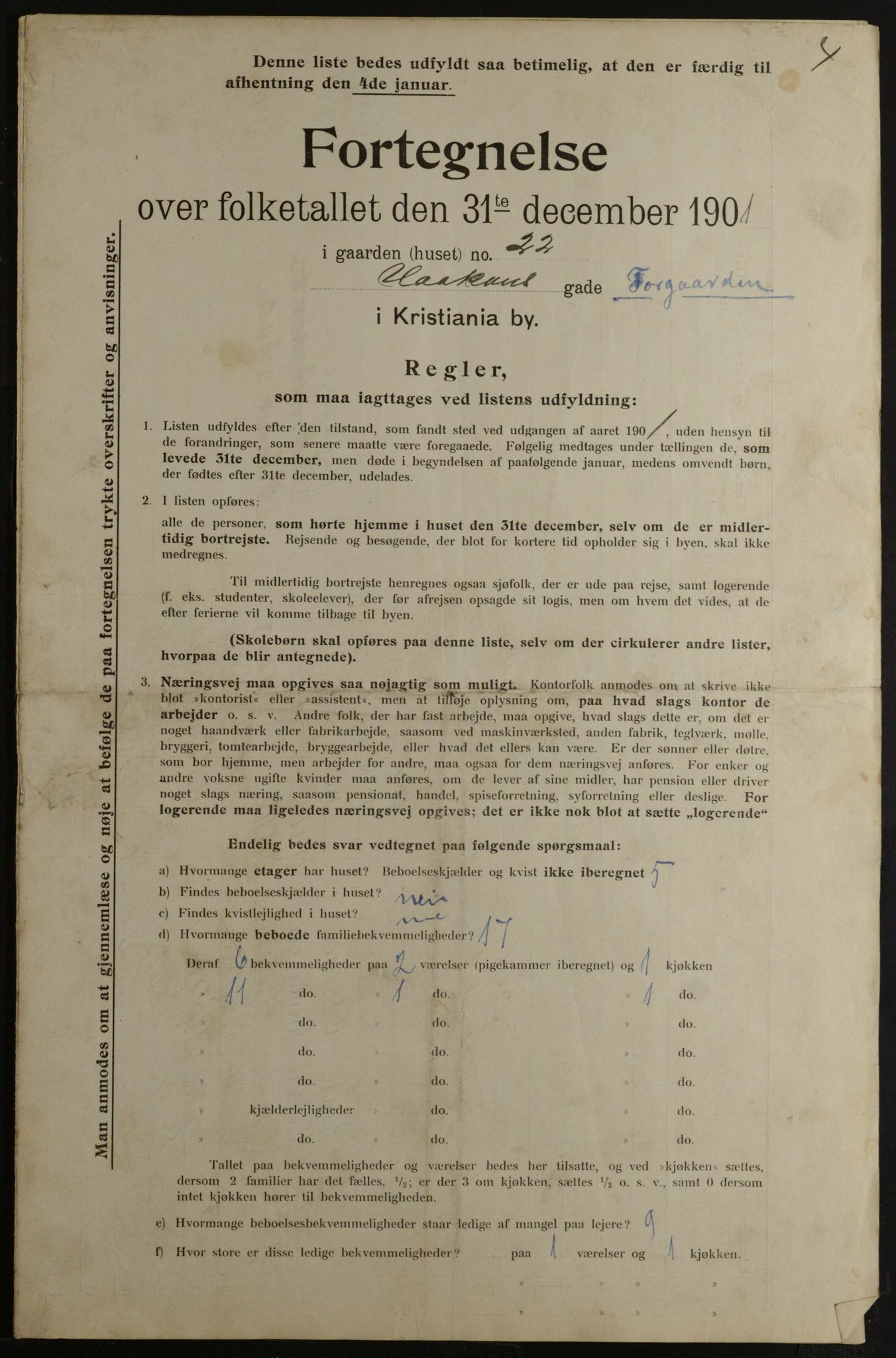 OBA, Municipal Census 1901 for Kristiania, 1901, p. 6791