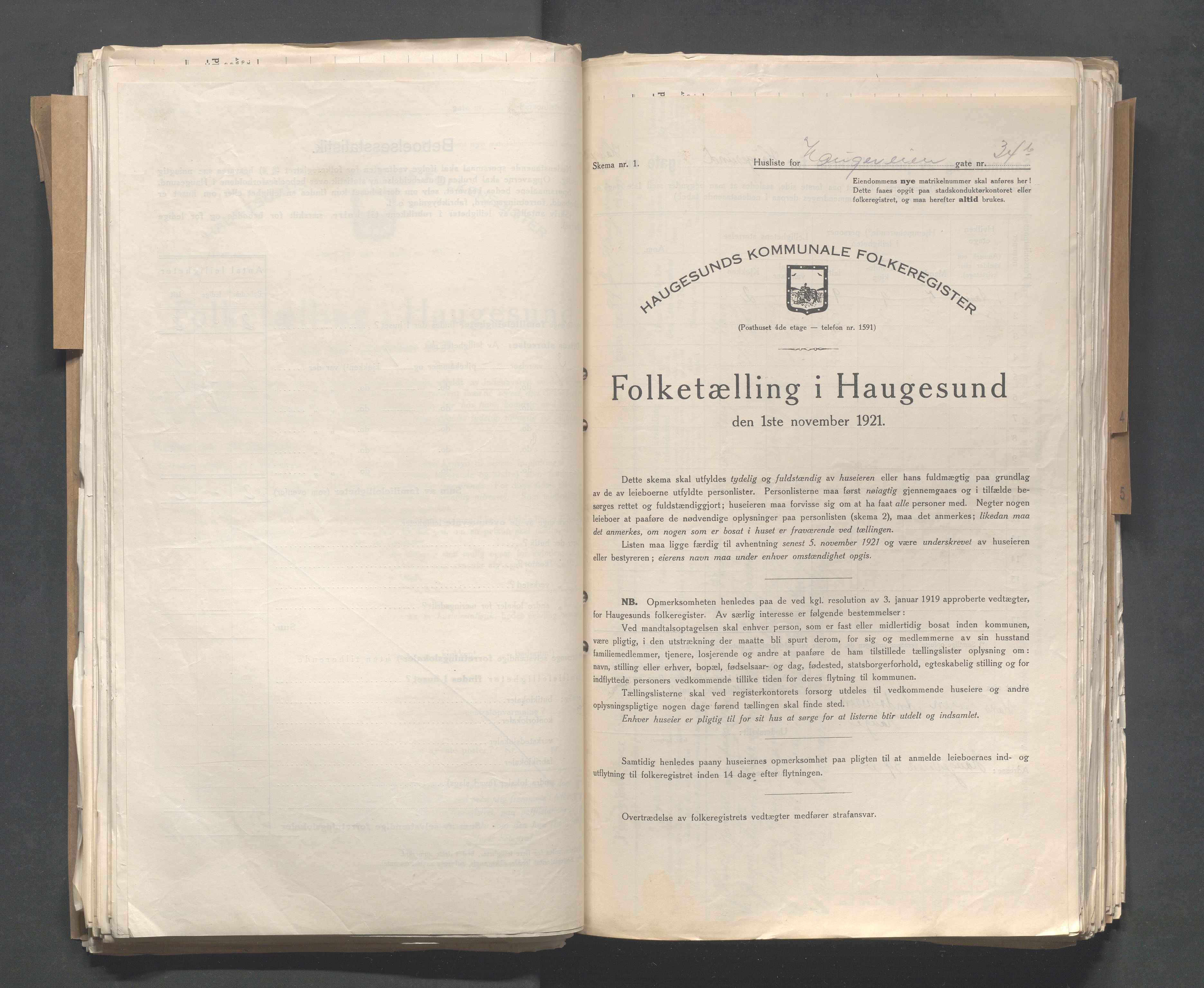 IKAR, Local census 1.11.1921 for Haugesund, 1921, p. 1961