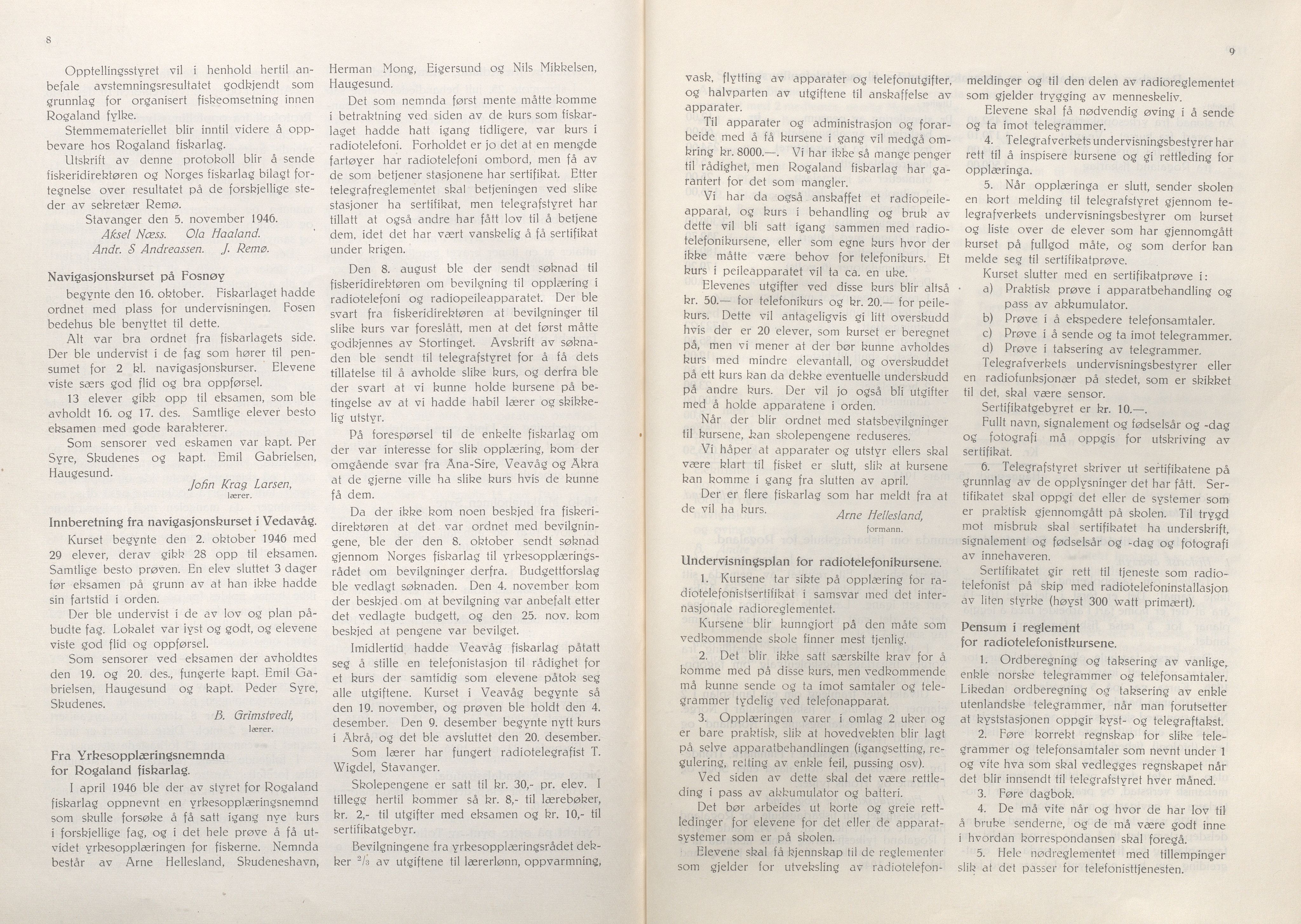 Rogaland fylkeskommune - Fylkesrådmannen , IKAR/A-900/A/Aa/Aaa/L0066: Møtebok , 1947, p. 8-9