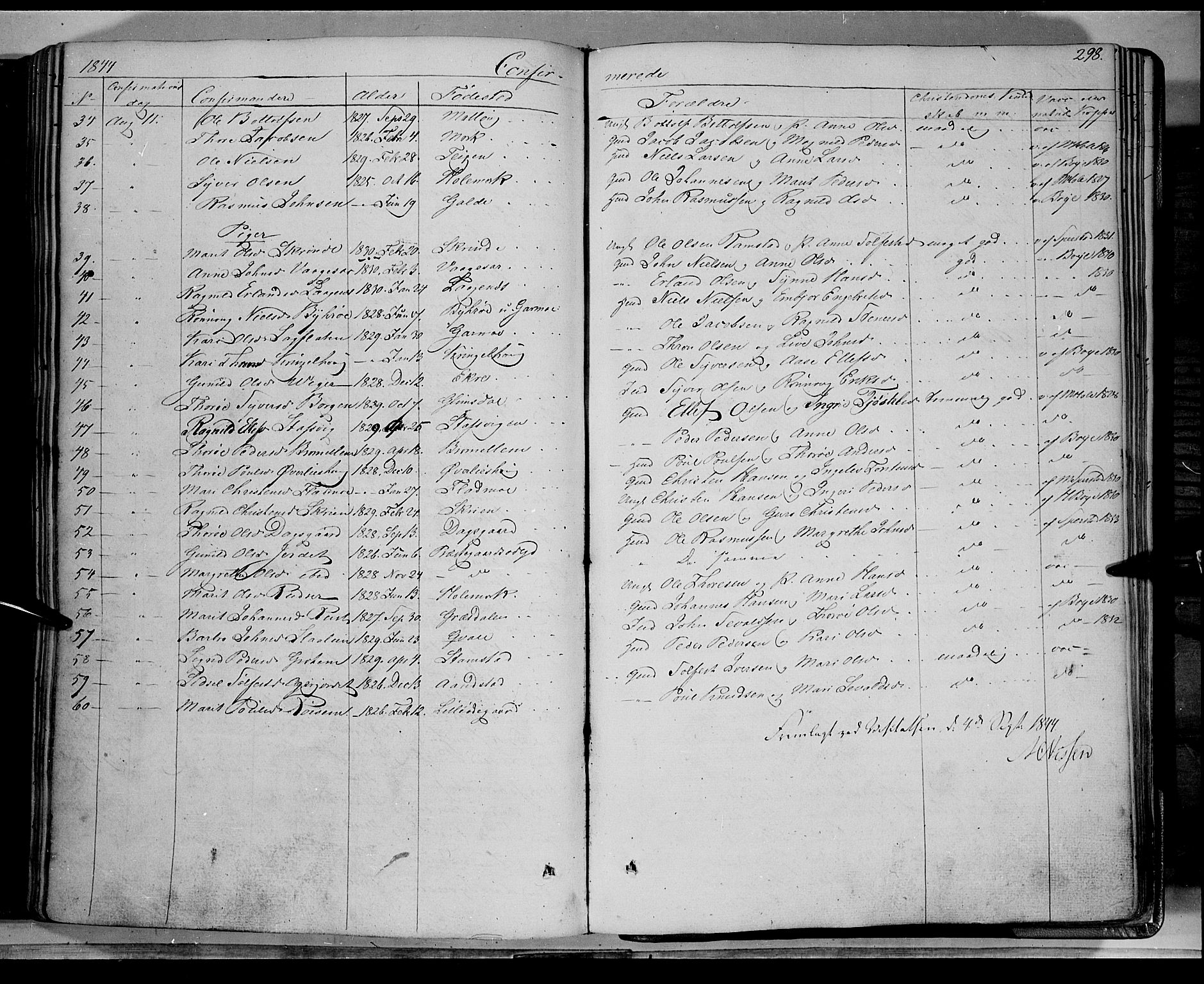 Lom prestekontor, SAH/PREST-070/K/L0006: Parish register (official) no. 6A, 1837-1863, p. 298