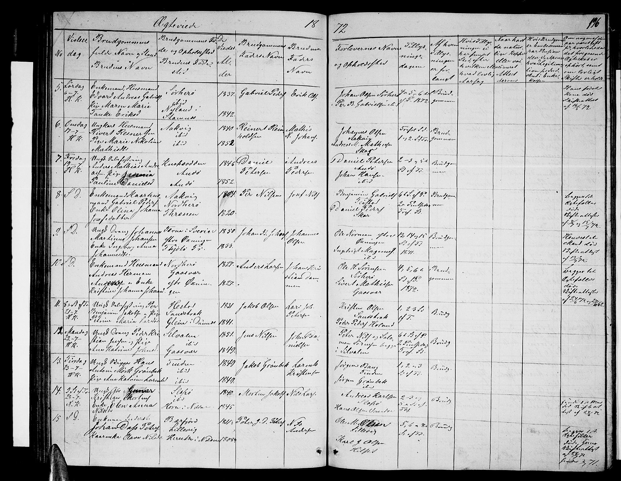 Ministerialprotokoller, klokkerbøker og fødselsregistre - Nordland, AV/SAT-A-1459/834/L0512: Parish register (copy) no. 834C03, 1862-1877, p. 196