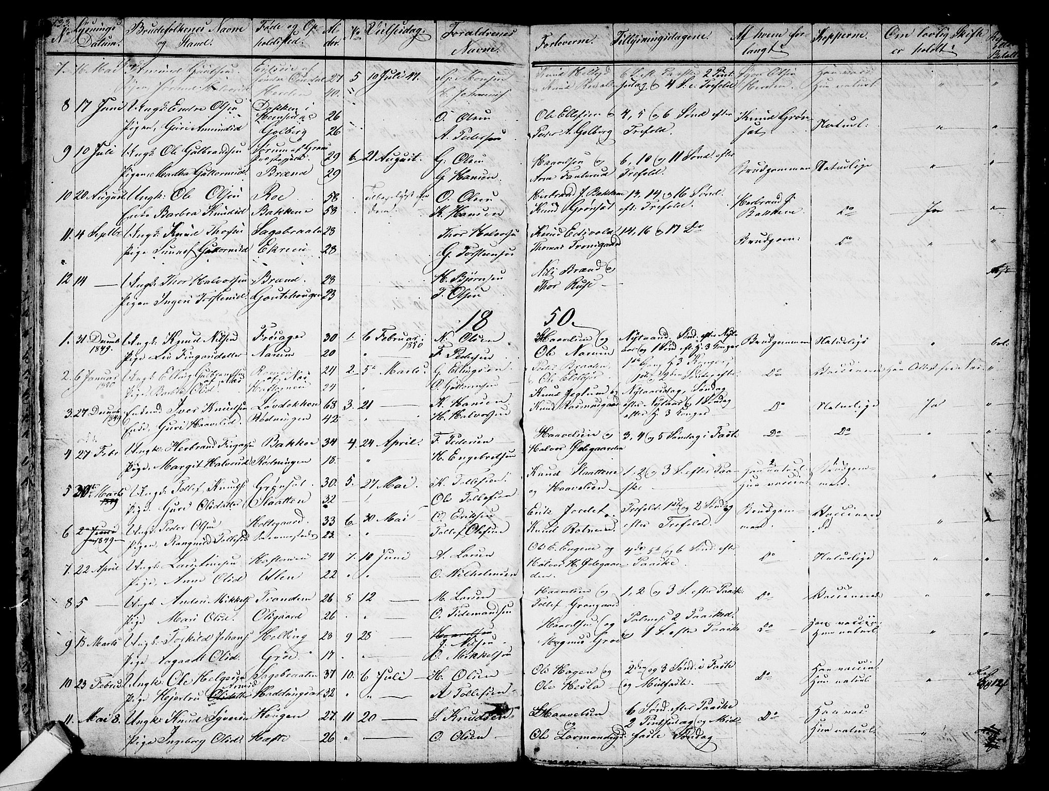 Gol kirkebøker, AV/SAKO-A-226/G/Ga/L0001: Parish register (copy) no. I 1, 1841-1860, p. 133-134