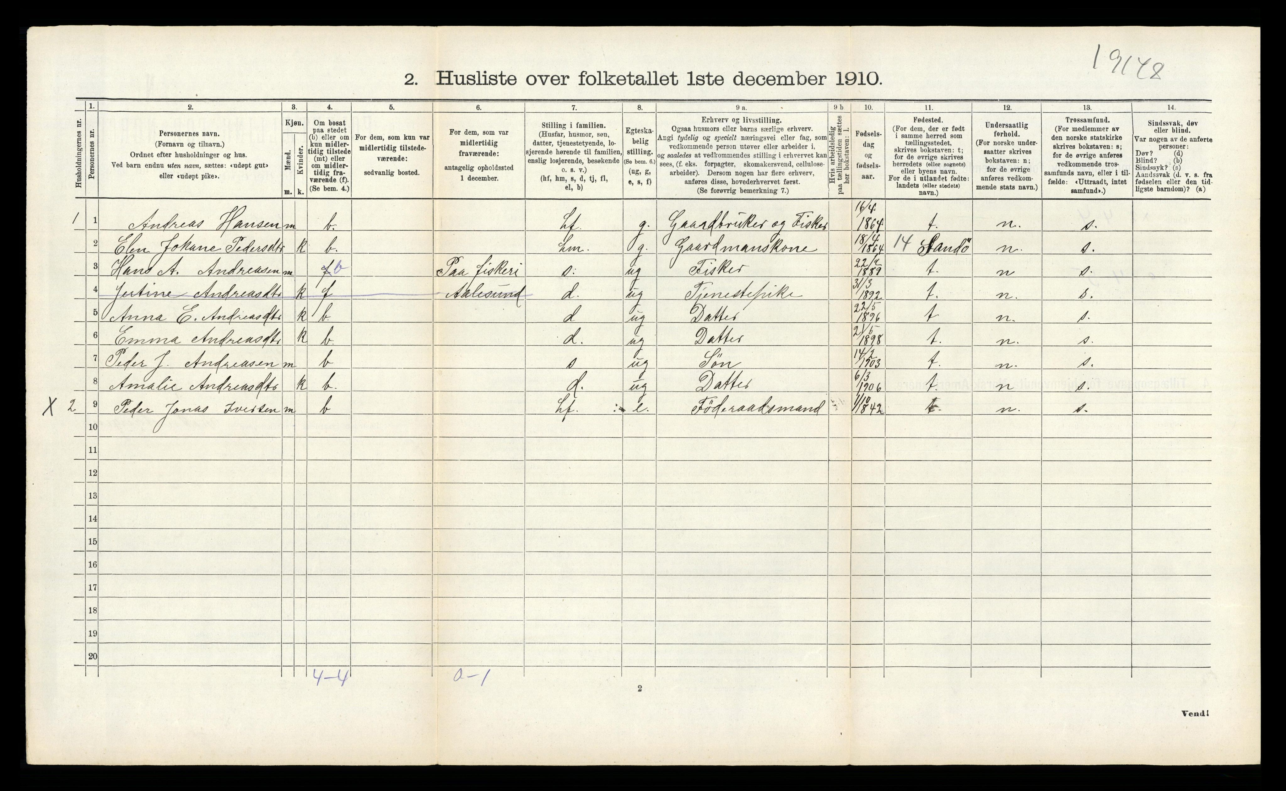 RA, 1910 census for Aukra, 1910, p. 763