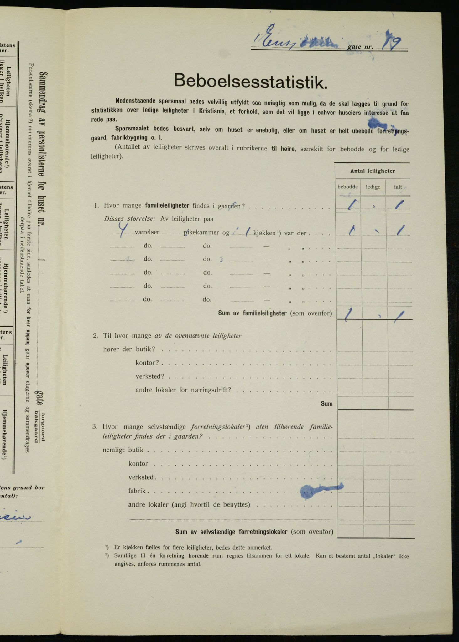 OBA, Municipal Census 1912 for Kristiania, 1912, p. 21913