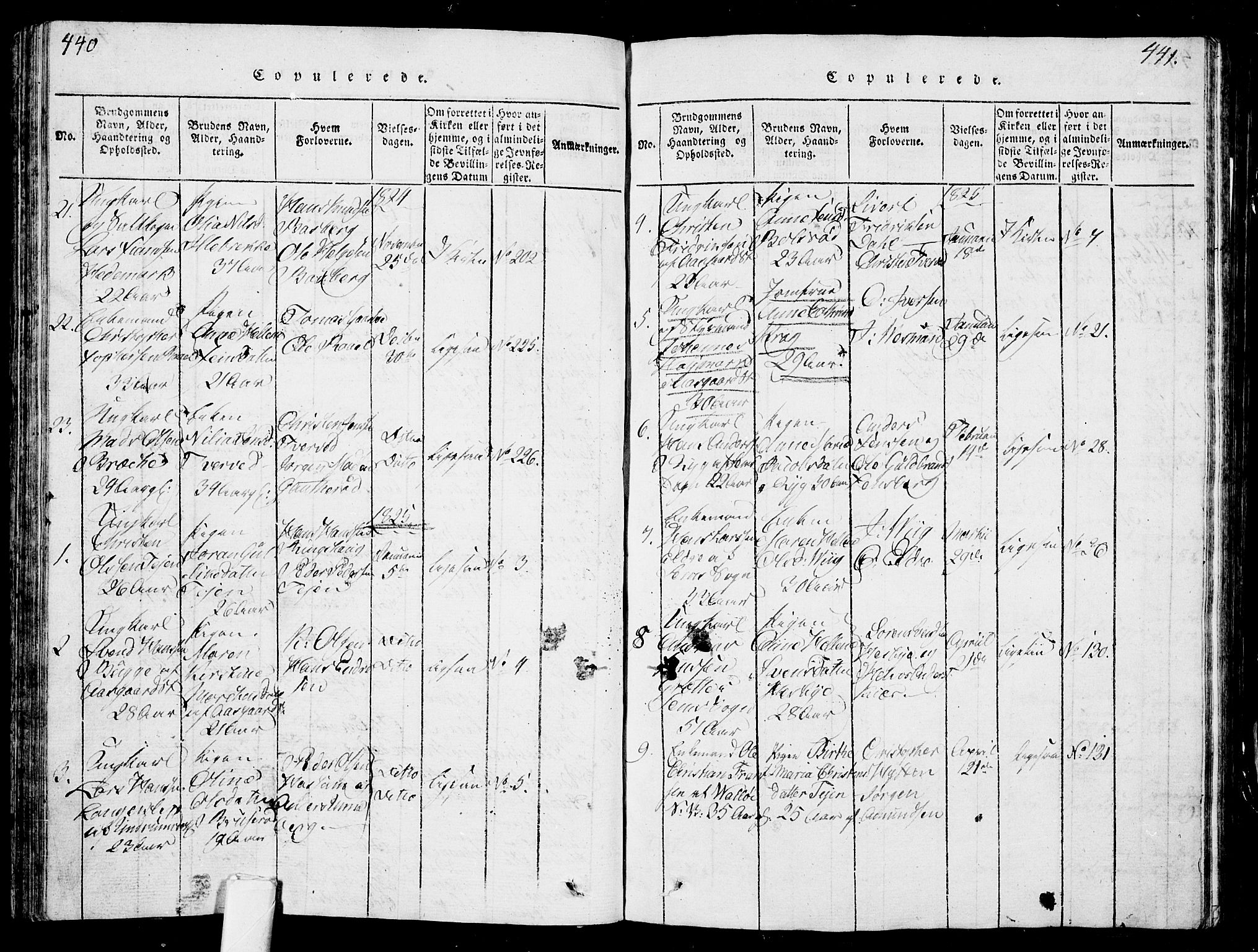 Sem kirkebøker, AV/SAKO-A-5/G/Ga/L0001: Parish register (copy) no. I 1, 1814-1825, p. 440-441