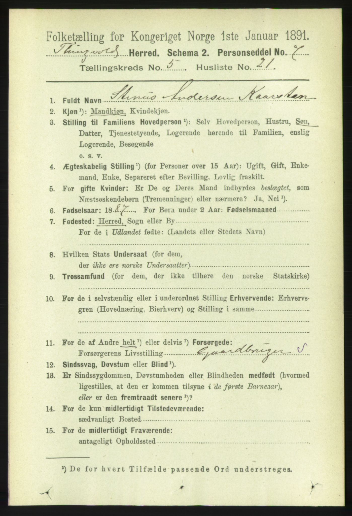 RA, 1891 census for 1560 Tingvoll, 1891, p. 2194