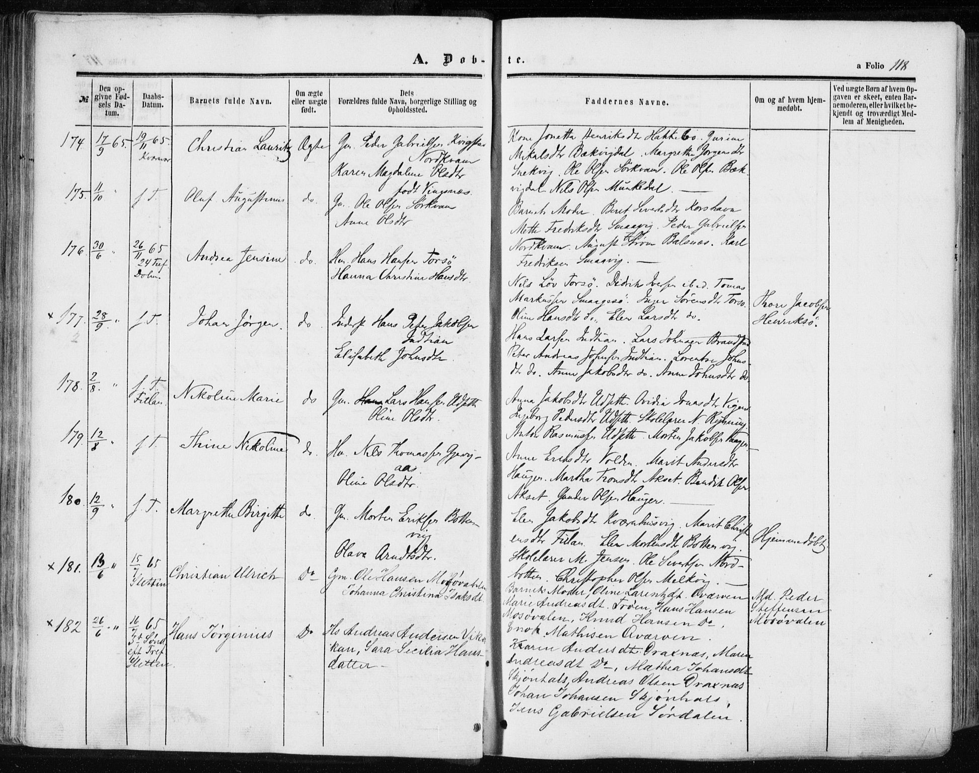 Ministerialprotokoller, klokkerbøker og fødselsregistre - Sør-Trøndelag, AV/SAT-A-1456/634/L0531: Parish register (official) no. 634A07, 1861-1870, p. 118