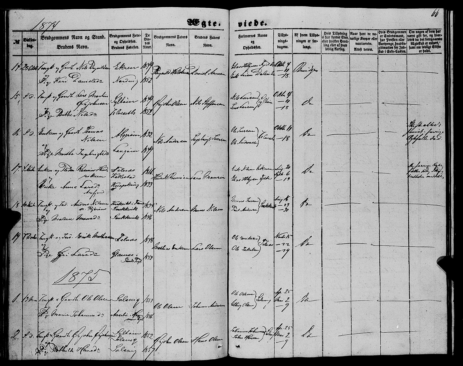 Fjell sokneprestembete, SAB/A-75301/H/Haa: Parish register (official) no. A 6, 1849-1877, p. 66
