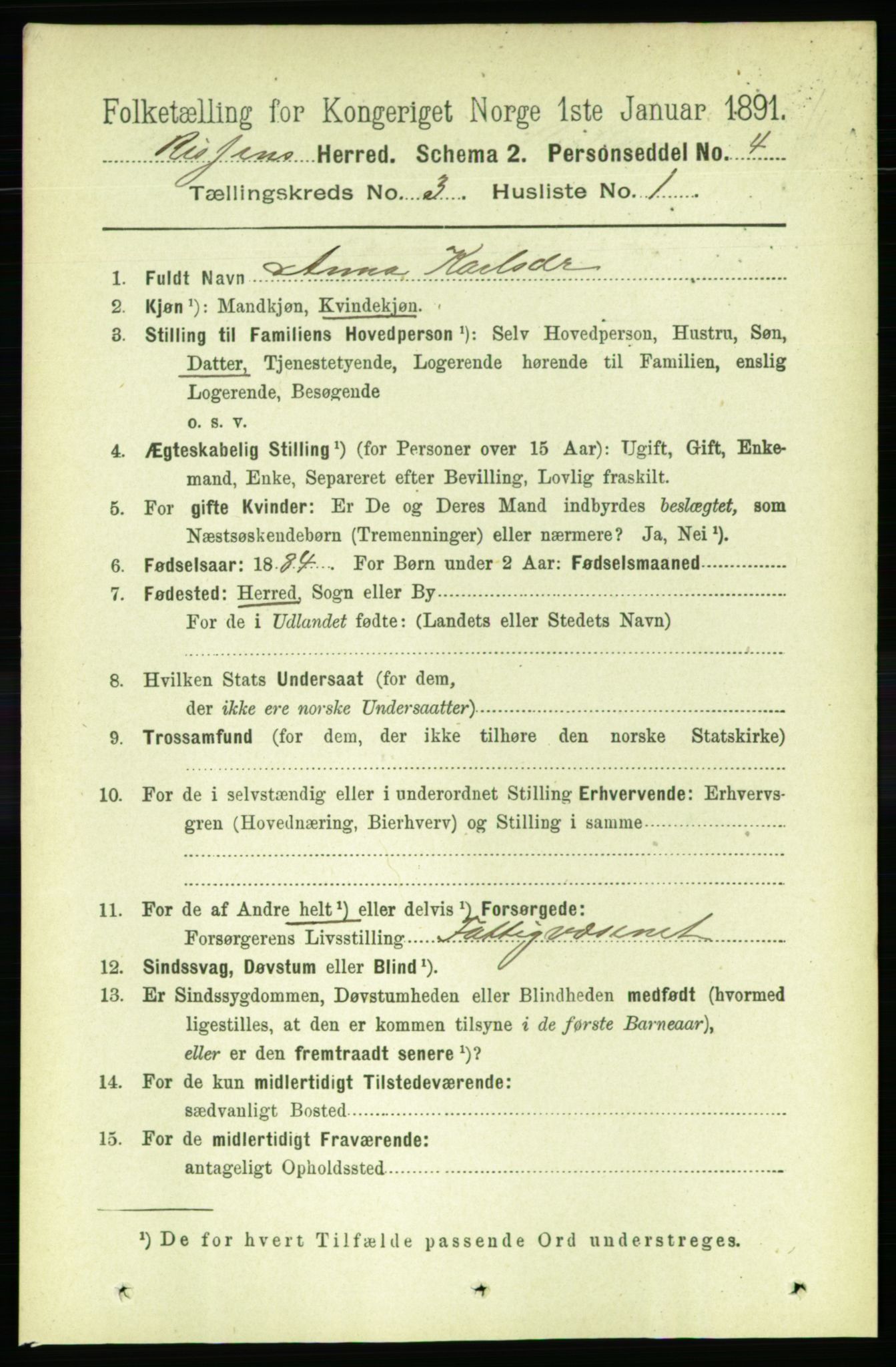 RA, 1891 census for 1624 Rissa, 1891, p. 1590