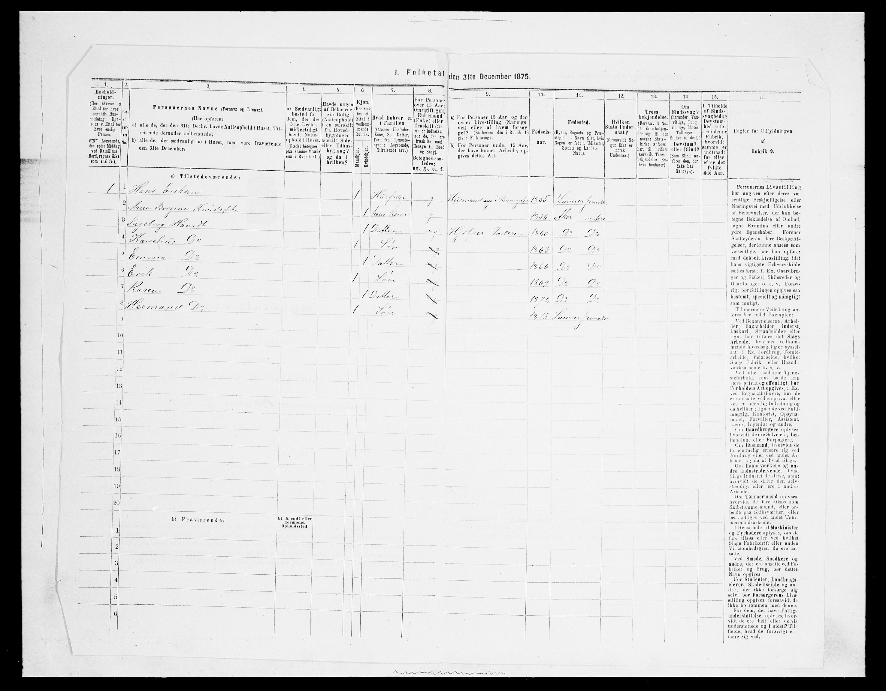 SAH, 1875 census for 0532P Jevnaker, 1875, p. 809