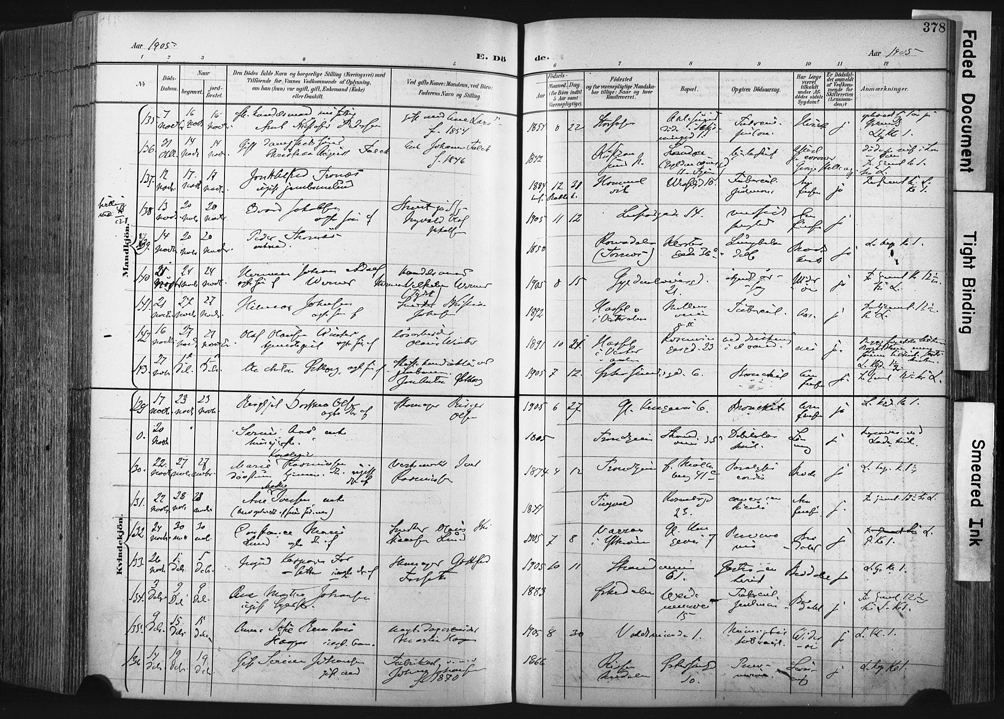 Ministerialprotokoller, klokkerbøker og fødselsregistre - Sør-Trøndelag, SAT/A-1456/604/L0201: Parish register (official) no. 604A21, 1901-1911, p. 378