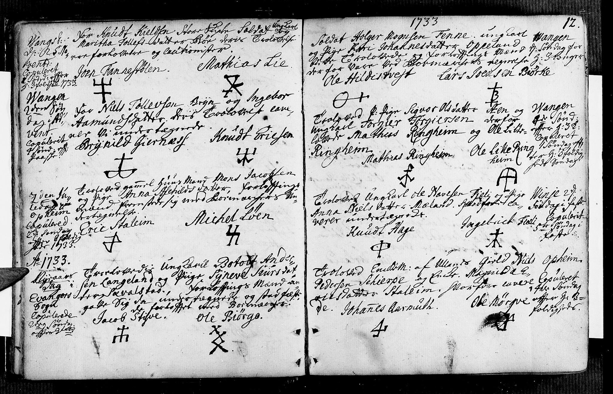 Voss sokneprestembete, AV/SAB-A-79001/H/Haa: Parish register (official) no. A 7, 1731-1773, p. 12