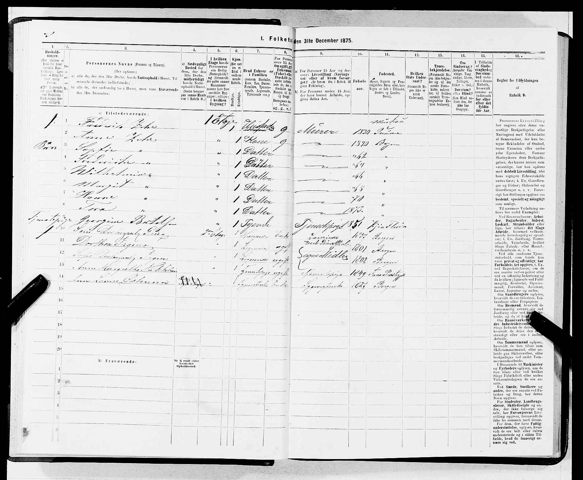 SAB, 1875 census for 1301 Bergen, 1875, p. 4612