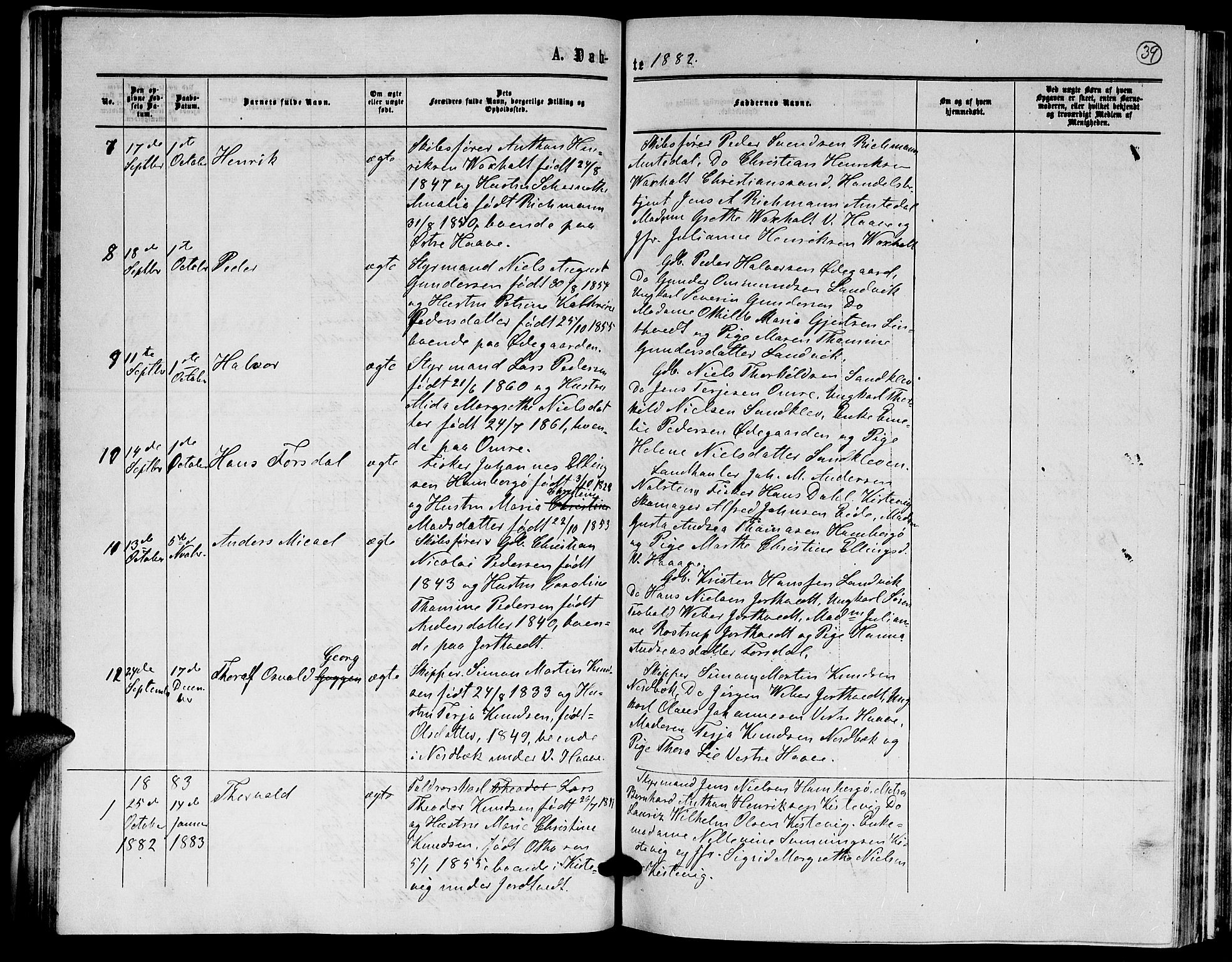 Hommedal sokneprestkontor, AV/SAK-1111-0023/F/Fb/Fba/L0003: Parish register (copy) no. B 3, 1863-1884, p. 39