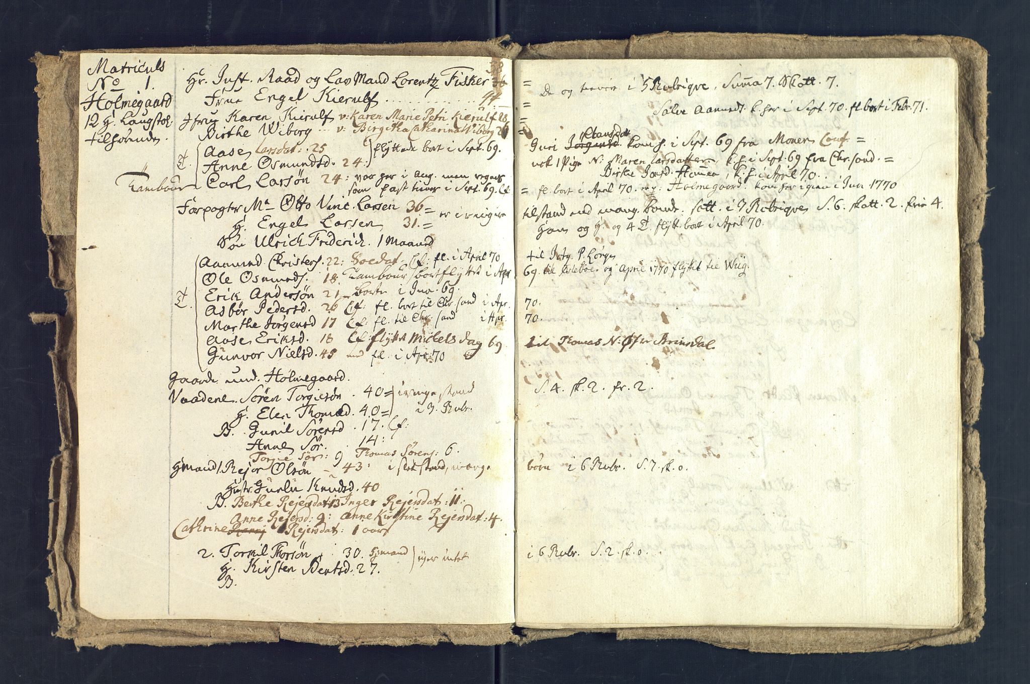 SAK, Holum sokneprestkontor, Andre øvrighetsfunksjoner, no. 5: Census for Holum local parish 1769, 1769-1771, p. 3