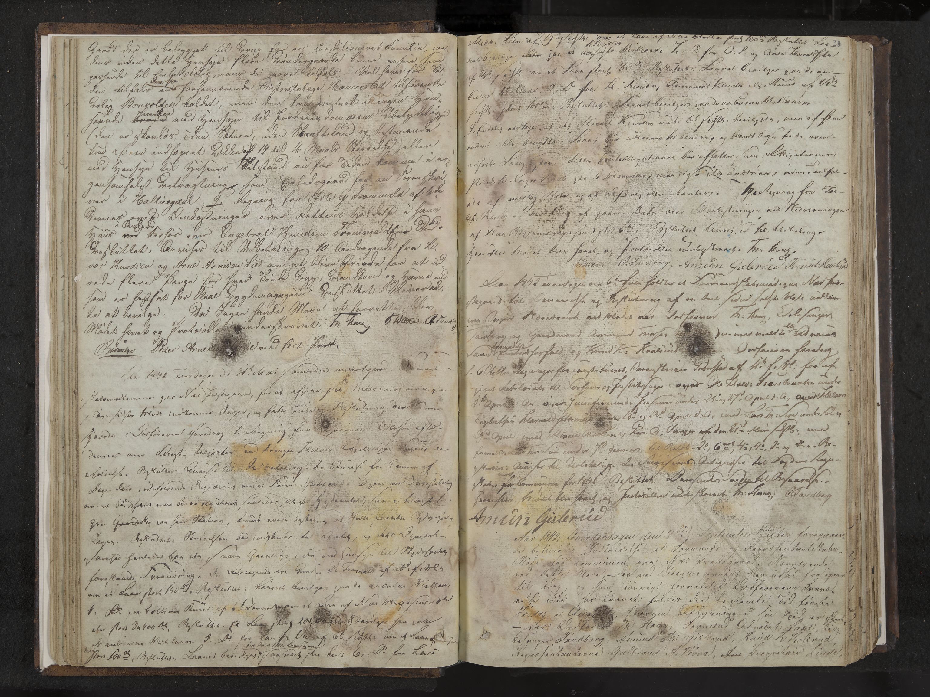 Nes formannskap og sentraladministrasjon, IKAK/0616021-1/A/Aa/L0001: Møtebok med register, 1838-1875, p. 38