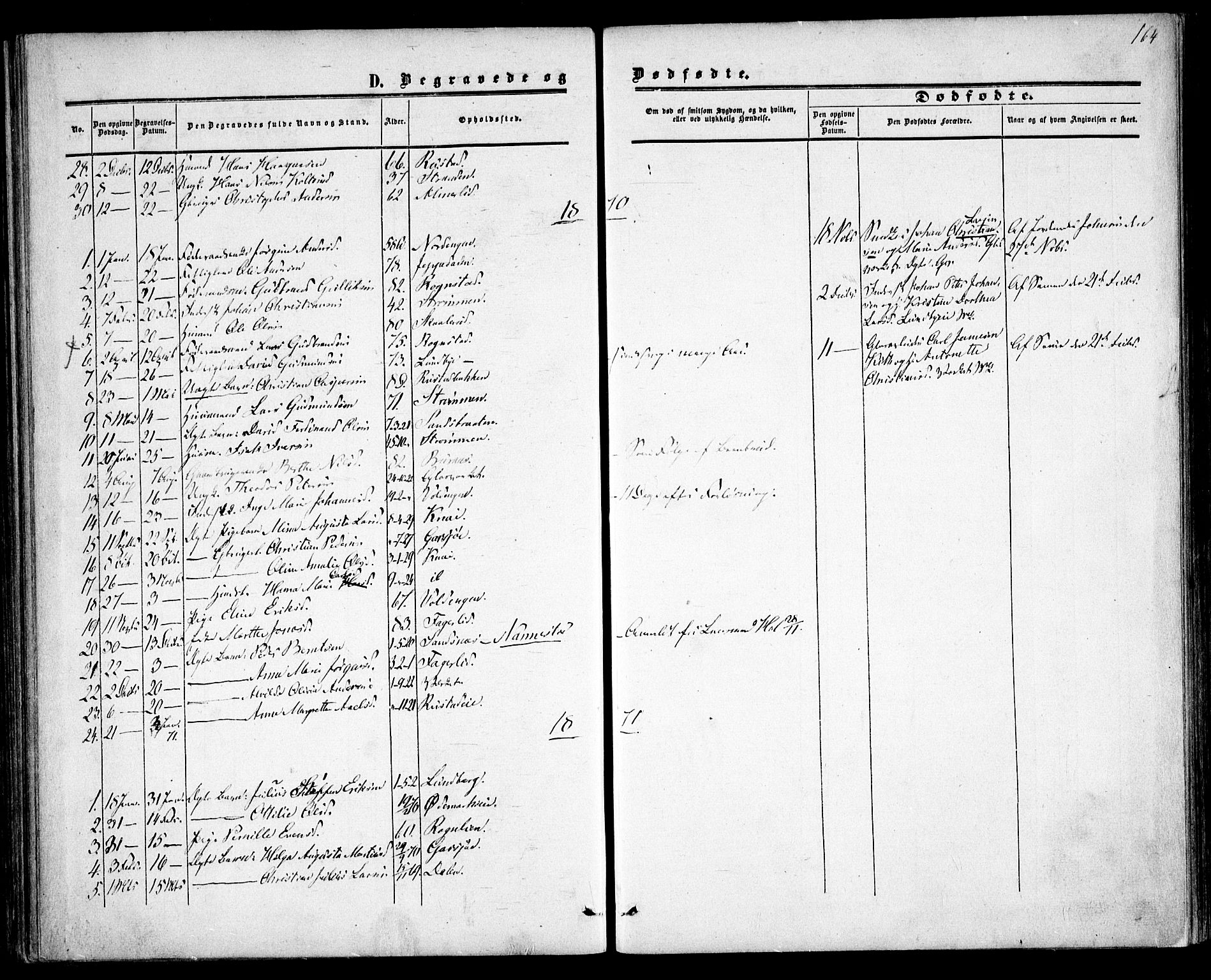 Hurdal prestekontor Kirkebøker, AV/SAO-A-10889/F/Fa/L0006: Parish register (official) no. I 6, 1860-1877, p. 164