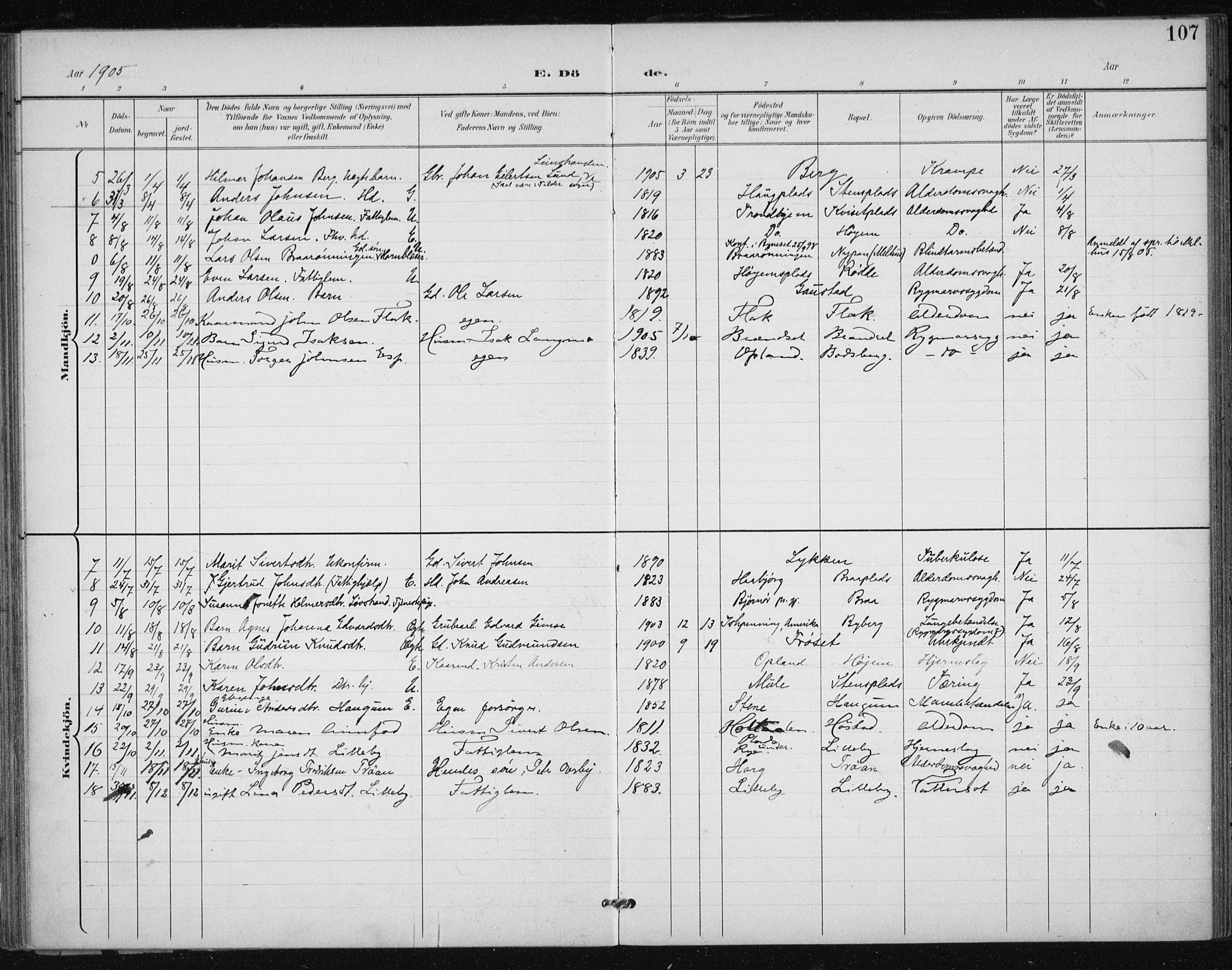 Ministerialprotokoller, klokkerbøker og fødselsregistre - Sør-Trøndelag, SAT/A-1456/612/L0380: Parish register (official) no. 612A12, 1898-1907, p. 107