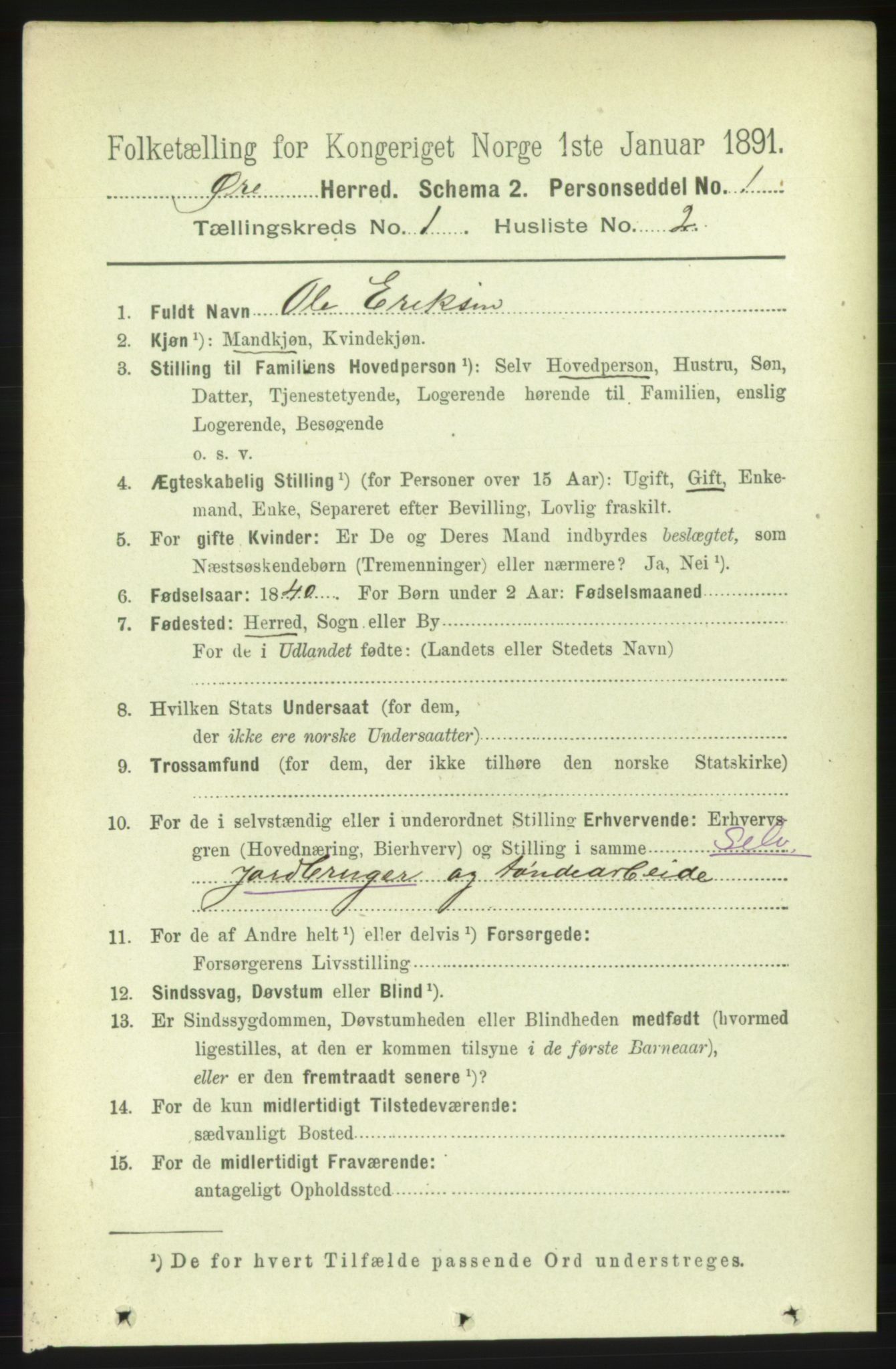 RA, 1891 census for 1558 Øre, 1891, p. 75