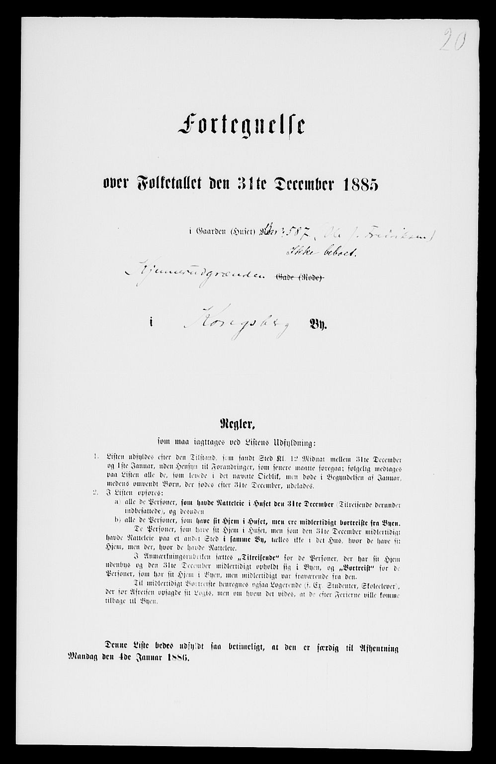 SAKO, 1885 census for 0604 Kongsberg, 1885, p. 1361