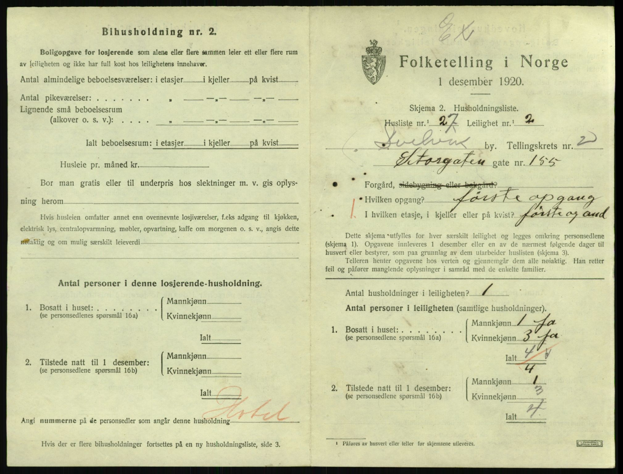 SAKO, 1920 census for Svelvik, 1920, p. 943