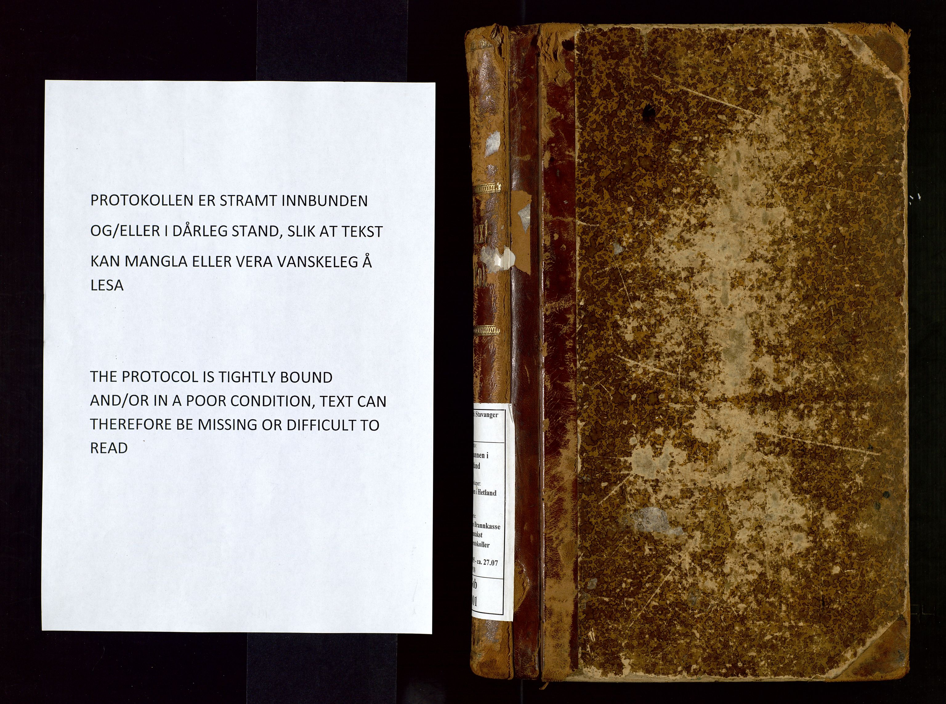 Hetland lensmannskontor, AV/SAST-A-100101/Gob/L0001: "Brandtaxationsprotokol", 1895-1918