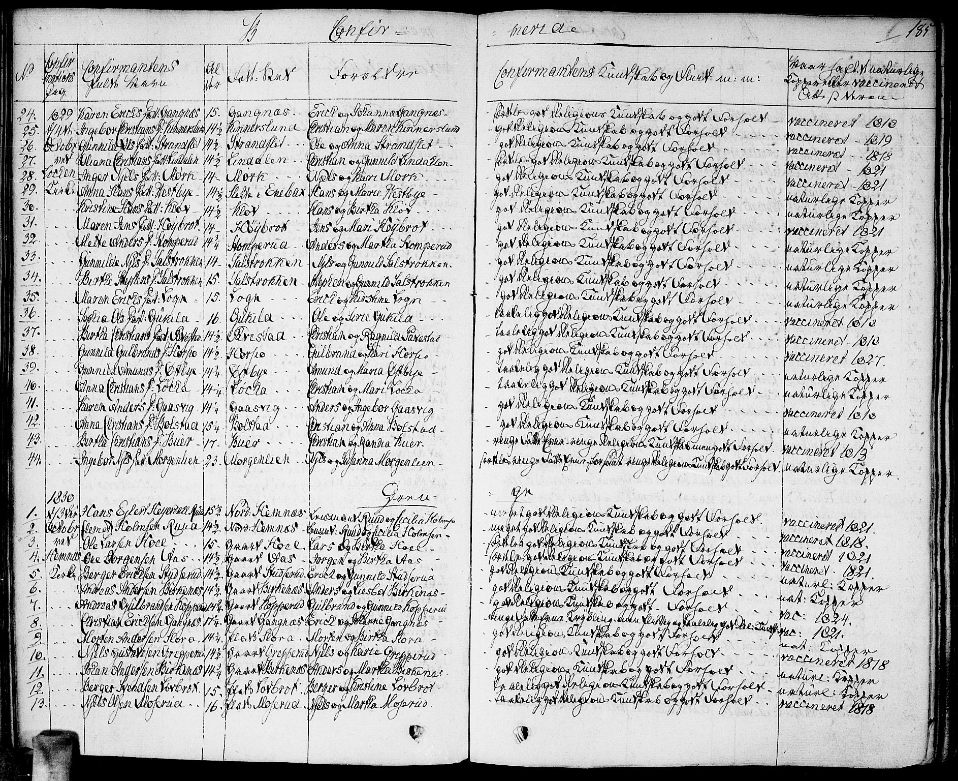 Høland prestekontor Kirkebøker, AV/SAO-A-10346a/F/Fa/L0008: Parish register (official) no. I 8, 1827-1845, p. 185