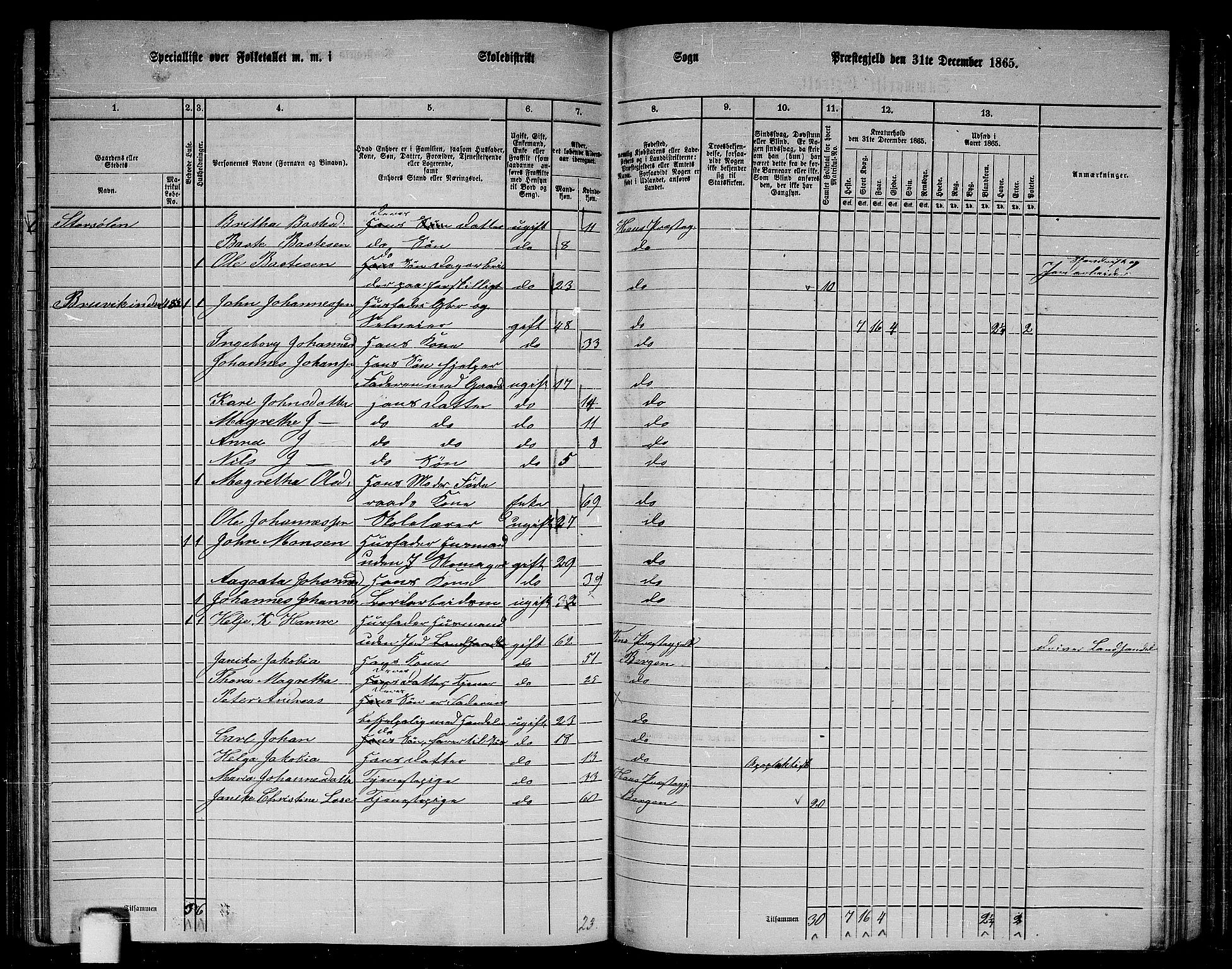 RA, 1865 census for Haus, 1865, p. 178