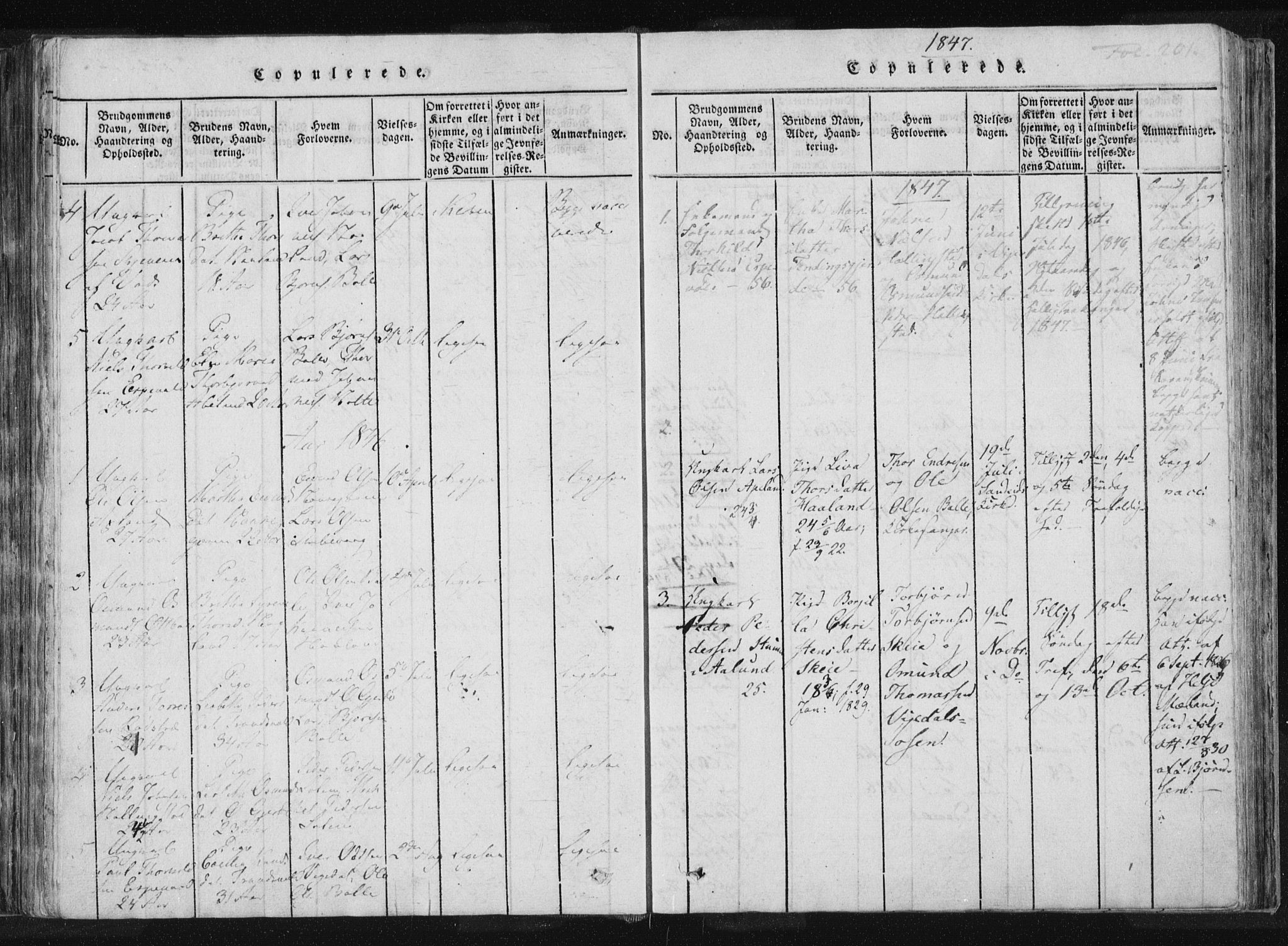 Vikedal sokneprestkontor, AV/SAST-A-101840/01/IV: Parish register (official) no. A 4, 1816-1850, p. 201