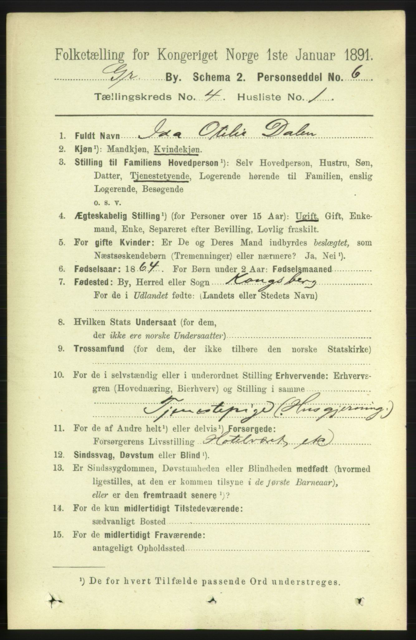 RA, 1891 census for 0904 Grimstad, 1891, p. 2550