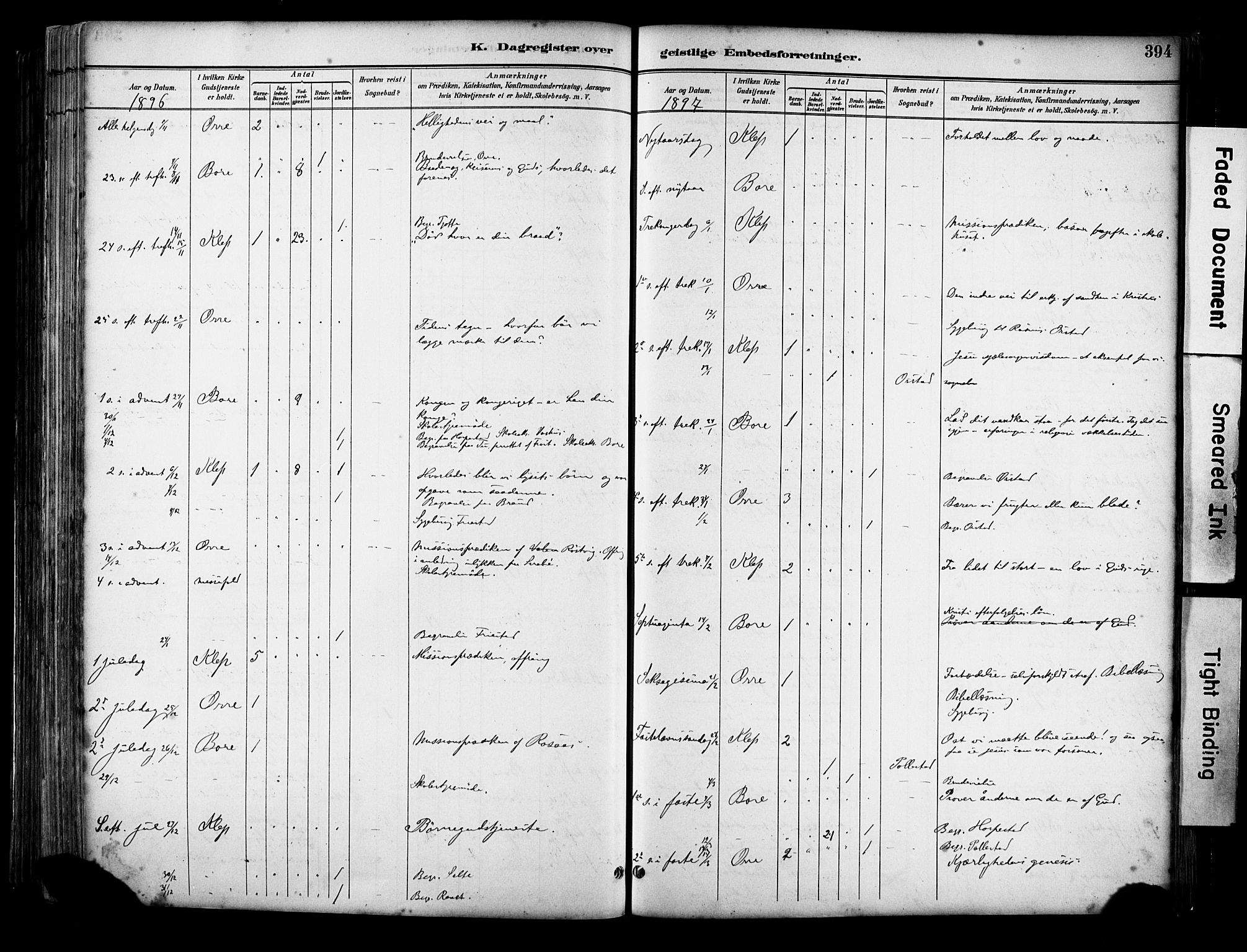 Klepp sokneprestkontor, SAST/A-101803/001/3/30BA/L0009: Parish register (official) no. A 7, 1886-1915, p. 394