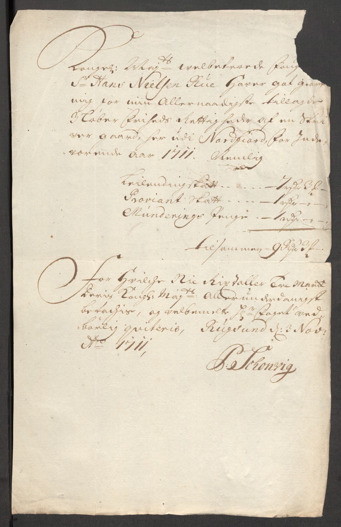 Rentekammeret inntil 1814, Reviderte regnskaper, Fogderegnskap, AV/RA-EA-4092/R53/L3433: Fogderegnskap Sunn- og Nordfjord, 1710-1711, p. 508