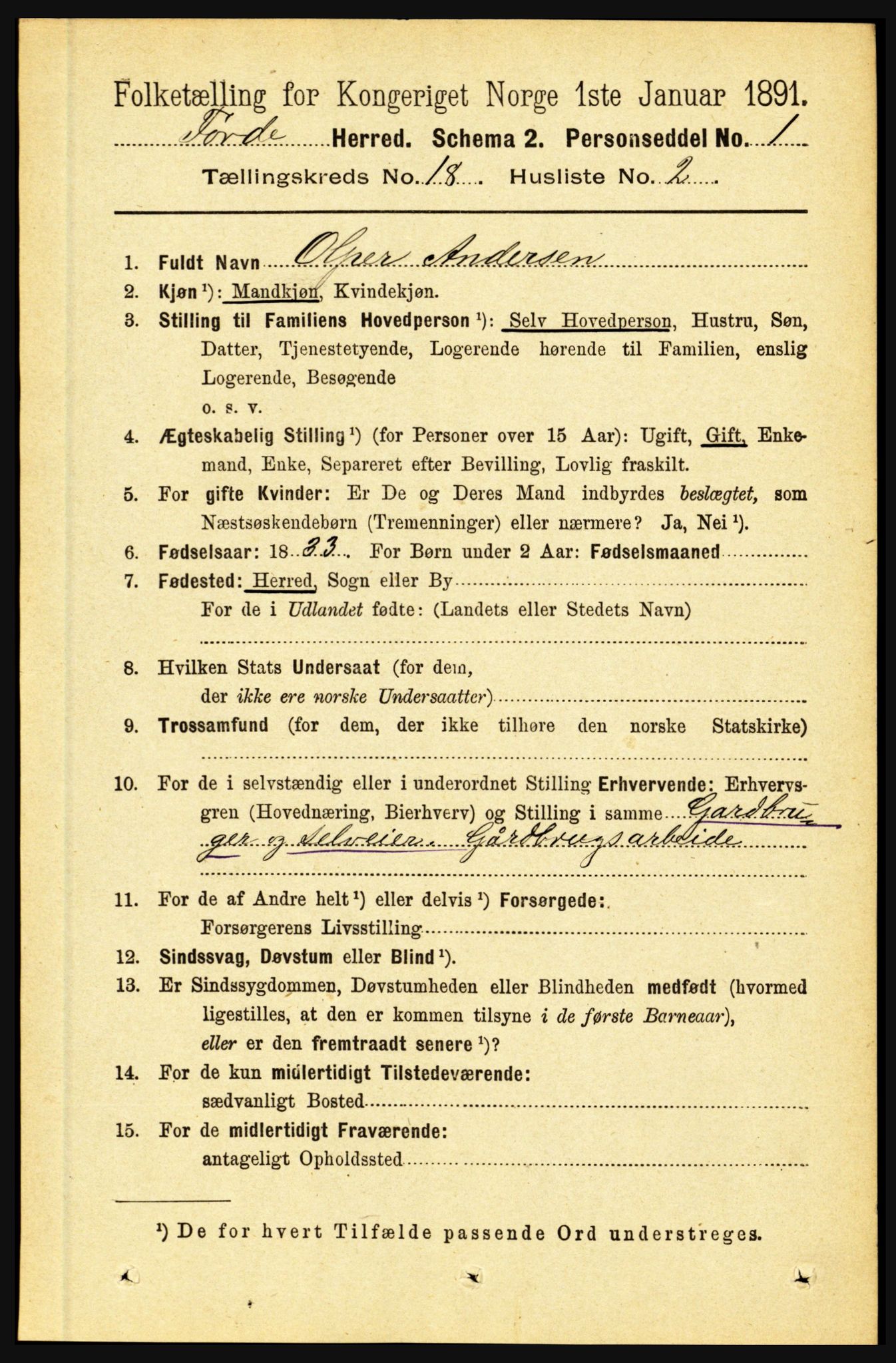 RA, 1891 census for 1432 Førde, 1891, p. 6376