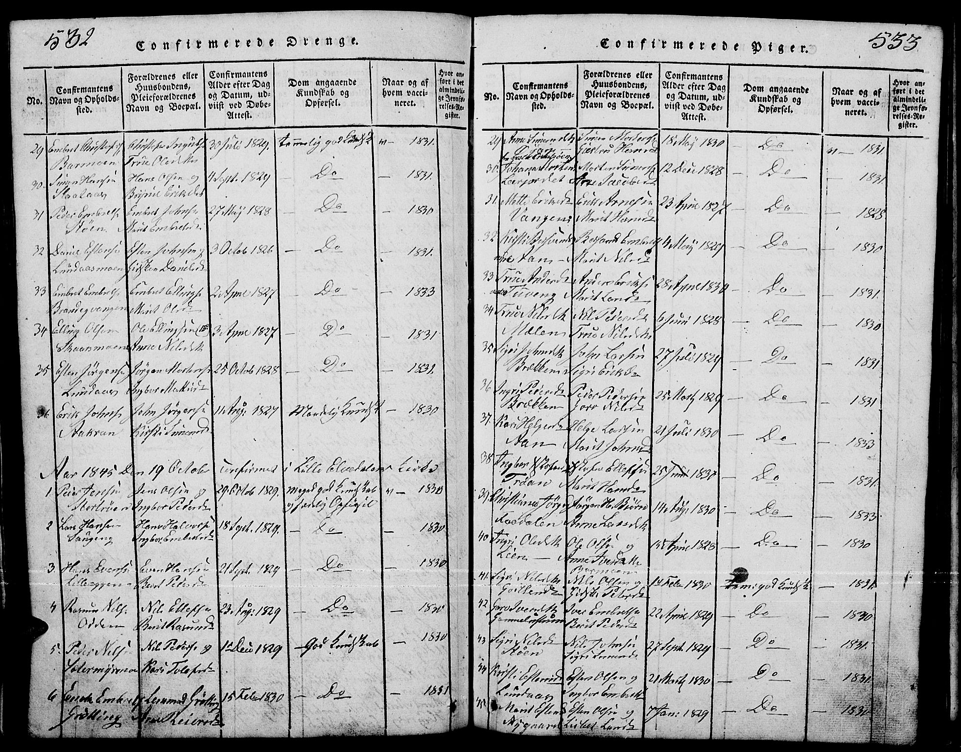 Tynset prestekontor, SAH/PREST-058/H/Ha/Hab/L0001: Parish register (copy) no. 1, 1814-1859, p. 532-533
