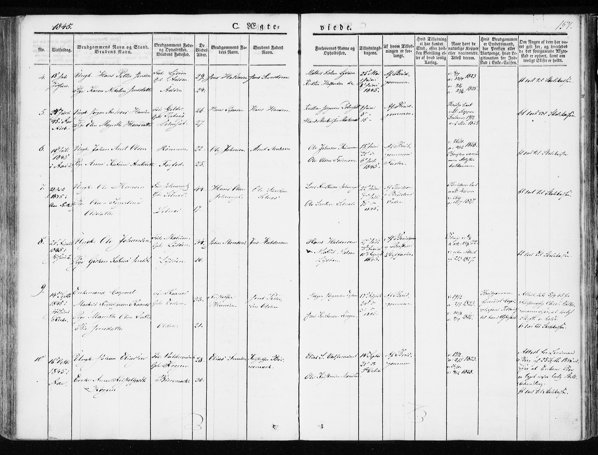 Ministerialprotokoller, klokkerbøker og fødselsregistre - Sør-Trøndelag, SAT/A-1456/655/L0676: Parish register (official) no. 655A05, 1830-1847, p. 157