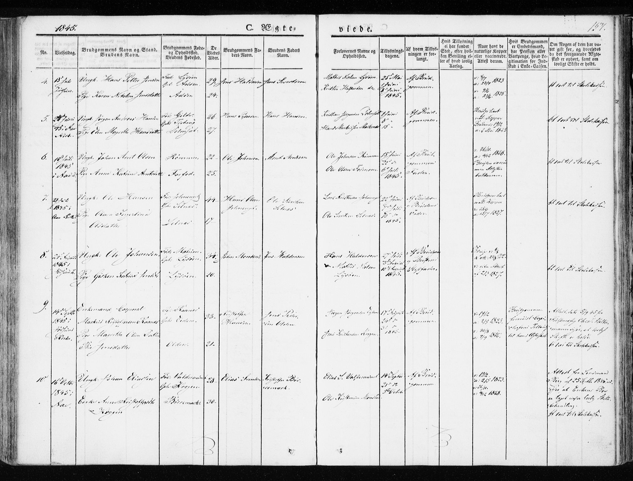 Ministerialprotokoller, klokkerbøker og fødselsregistre - Sør-Trøndelag, AV/SAT-A-1456/655/L0676: Parish register (official) no. 655A05, 1830-1847, p. 157