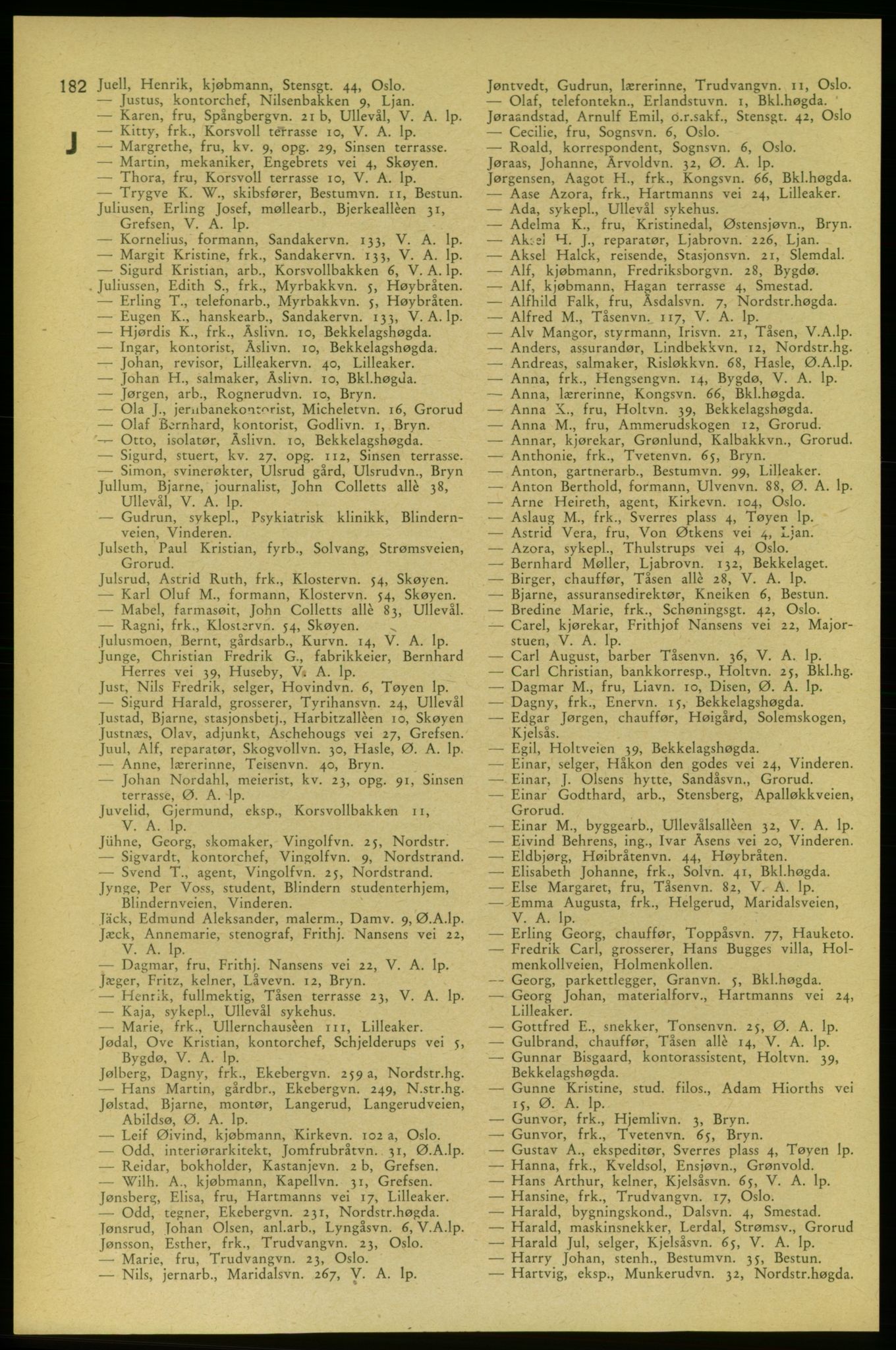 Aker adressebok/adressekalender, PUBL/001/A/006: Aker adressebok, 1937-1938, p. 182