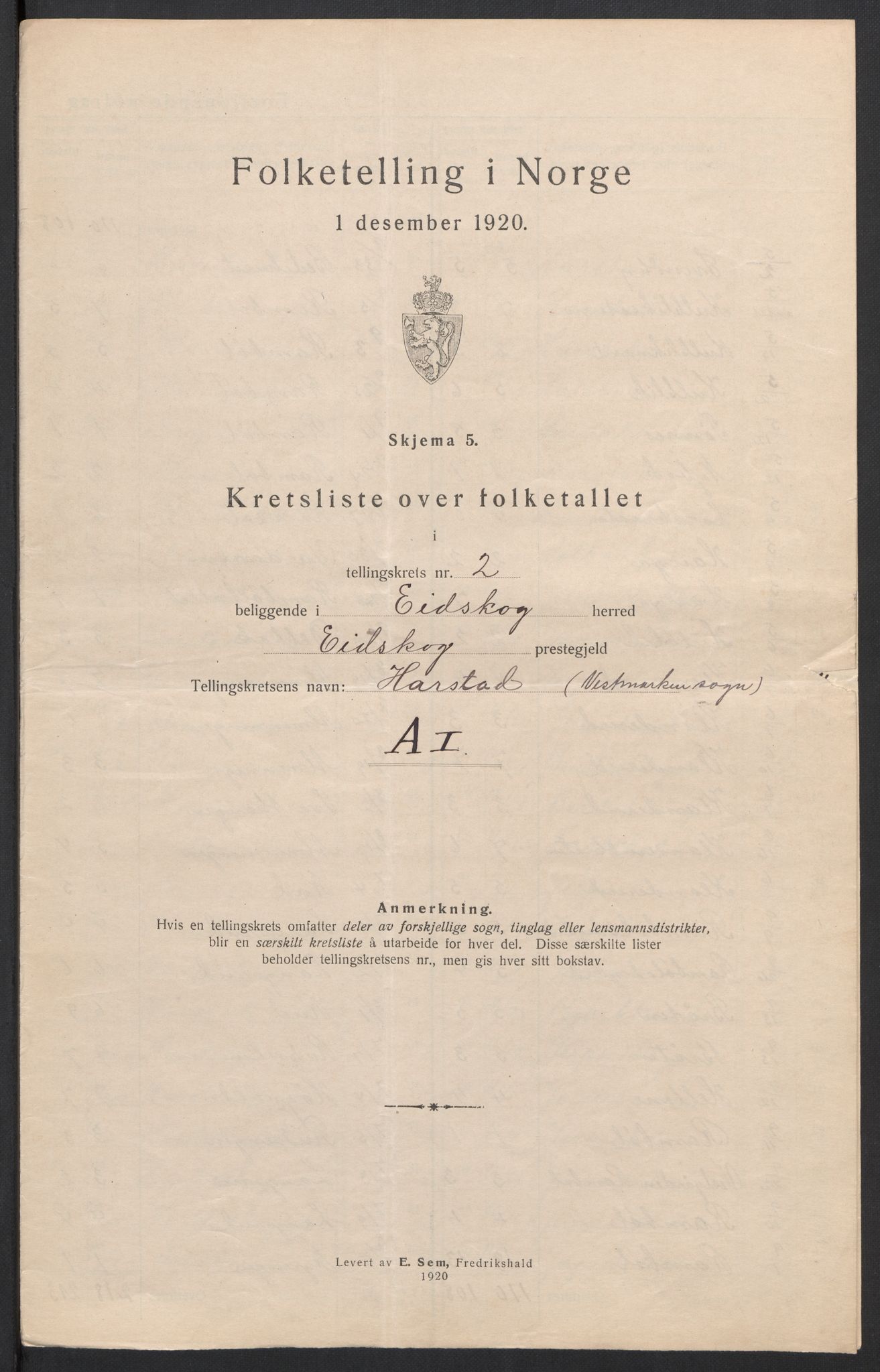 SAH, 1920 census for Eidskog, 1920, p. 10