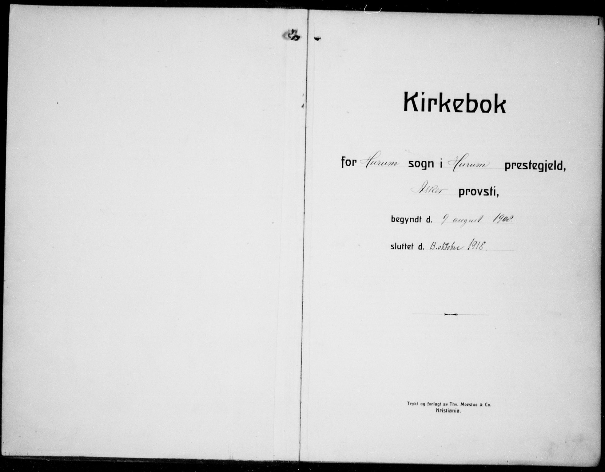 Hurum kirkebøker, AV/SAKO-A-229/F/Fa/L0016: Parish register (official) no. 16, 1899-1918, p. 1