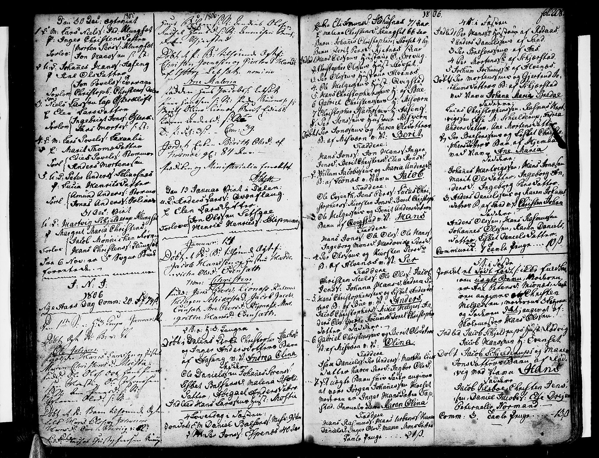 Ministerialprotokoller, klokkerbøker og fødselsregistre - Nordland, SAT/A-1459/852/L0735: Parish register (official) no. 852A05, 1762-1820, p. 208