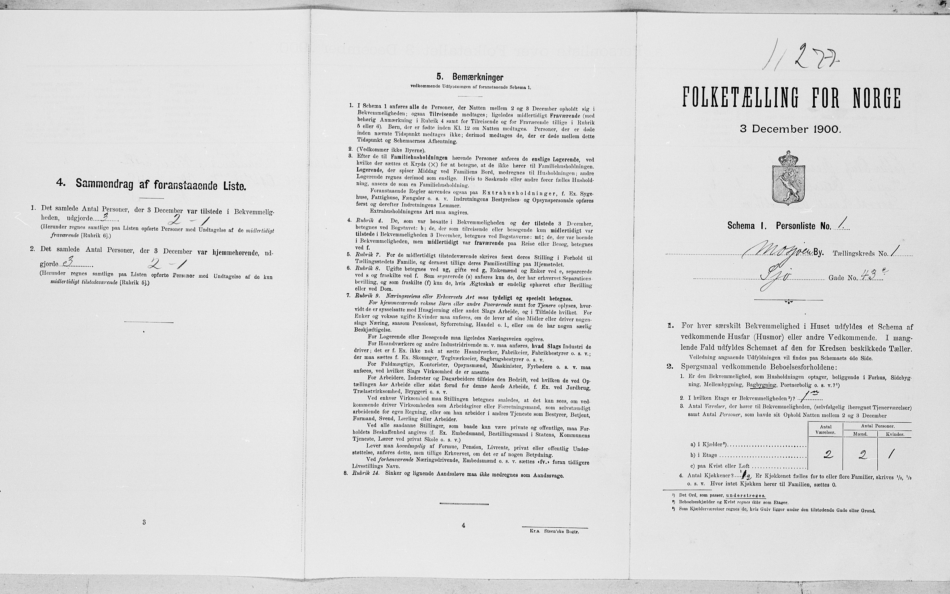 SAT, 1900 census for Mosjøen, 1900, p. 152