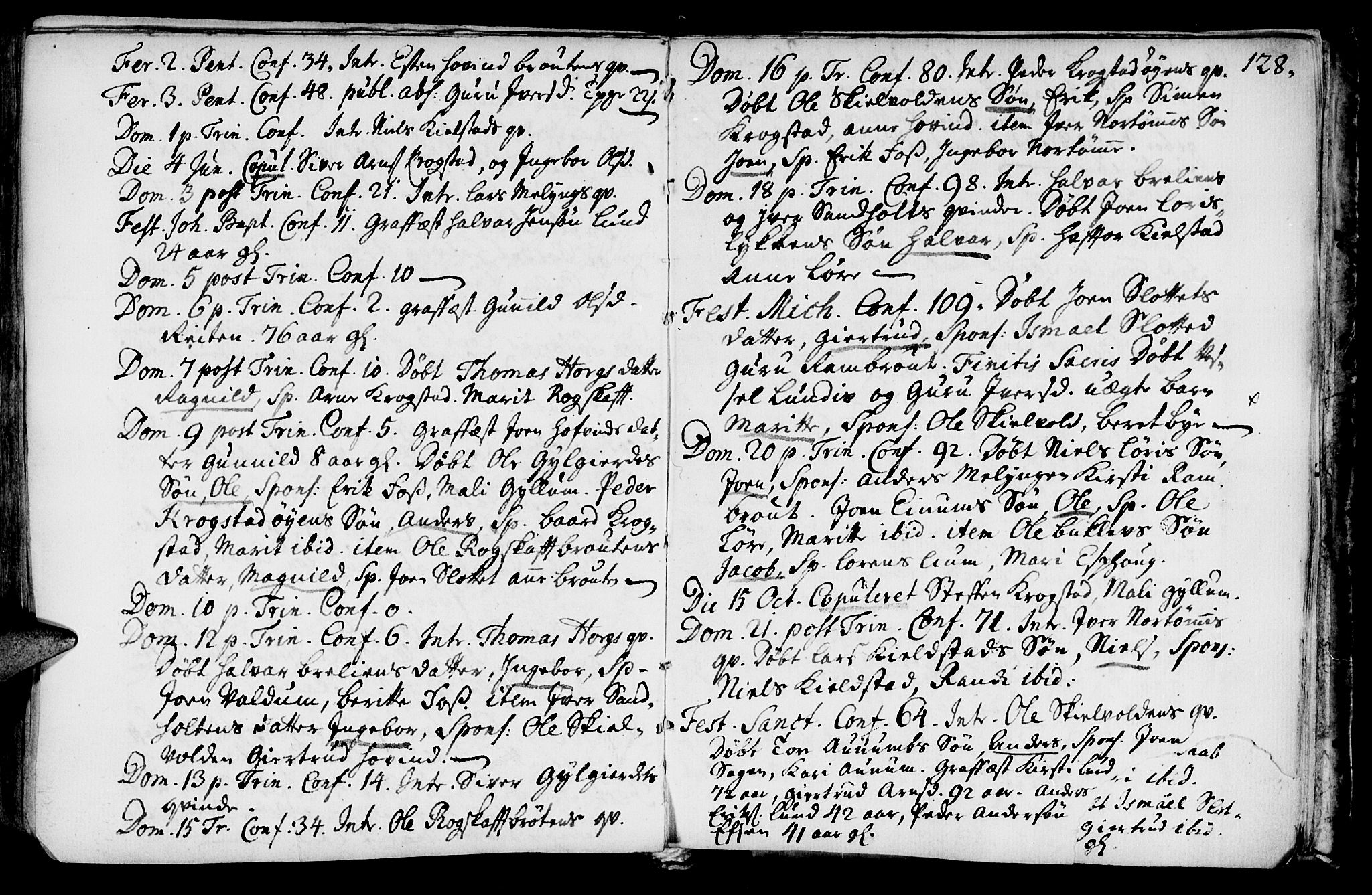 Ministerialprotokoller, klokkerbøker og fødselsregistre - Sør-Trøndelag, SAT/A-1456/692/L1101: Parish register (official) no. 692A01, 1690-1746, p. 128