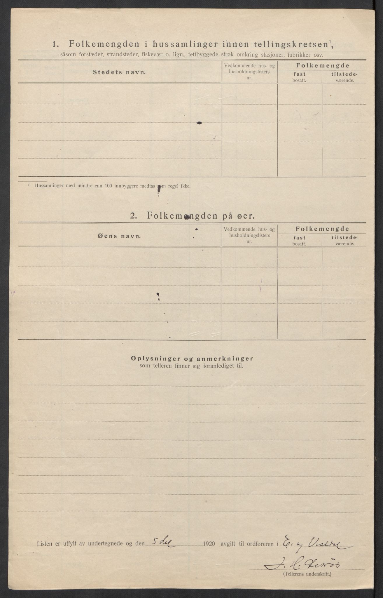 SAT, 1920 census for Eresfjord og Vistdal, 1920, p. 16