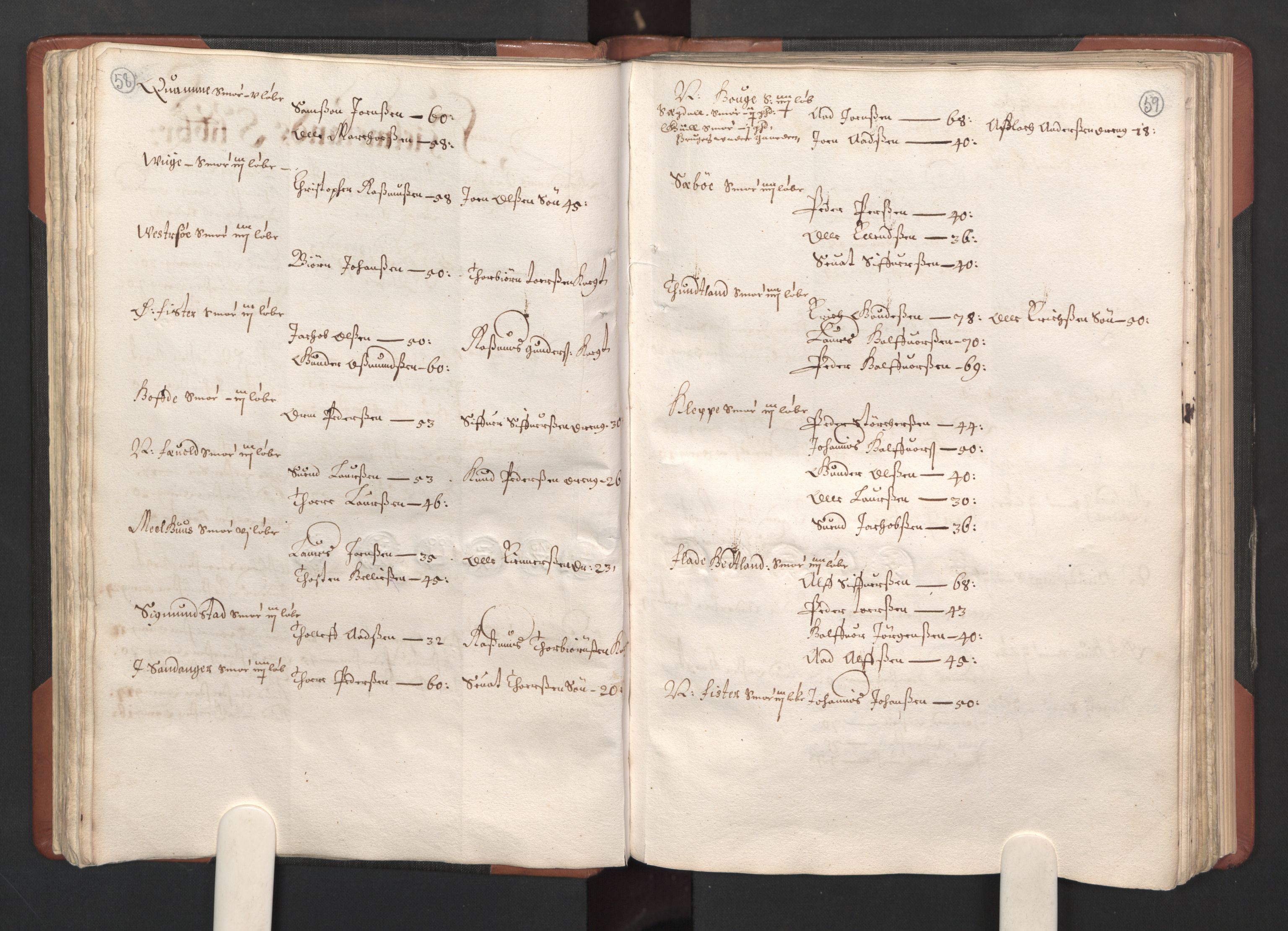 RA, Bailiff's Census 1664-1666, no. 12: Ryfylke fogderi, 1664, p. 58-59