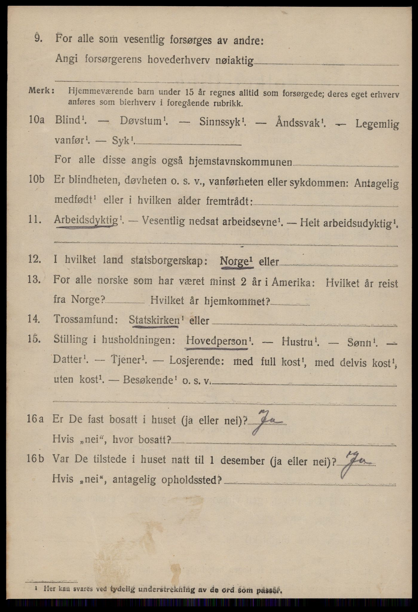 SAT, 1920 census for Vatne, 1920, p. 2153