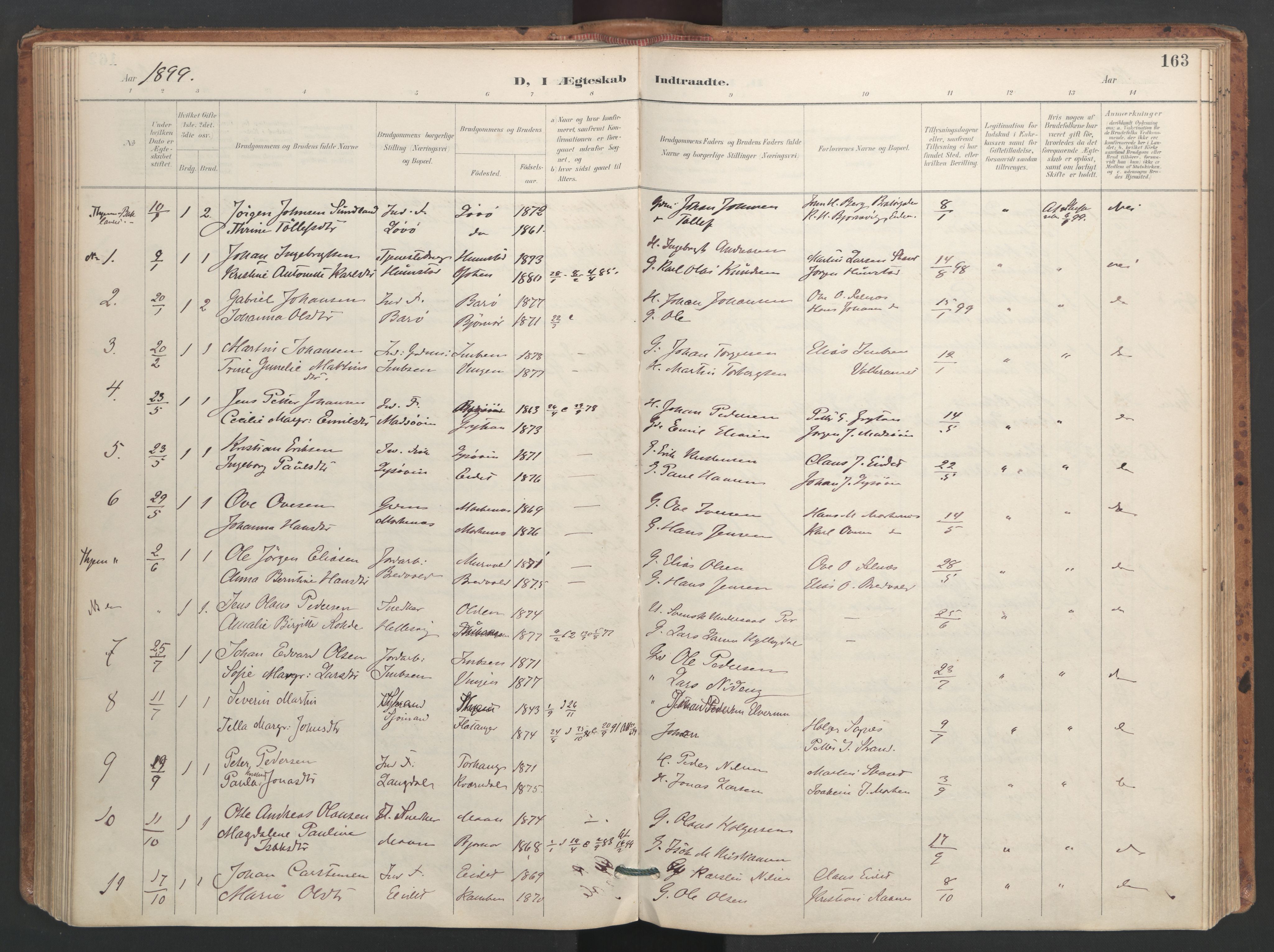 Ministerialprotokoller, klokkerbøker og fødselsregistre - Sør-Trøndelag, SAT/A-1456/655/L0681: Parish register (official) no. 655A10, 1895-1907, p. 163