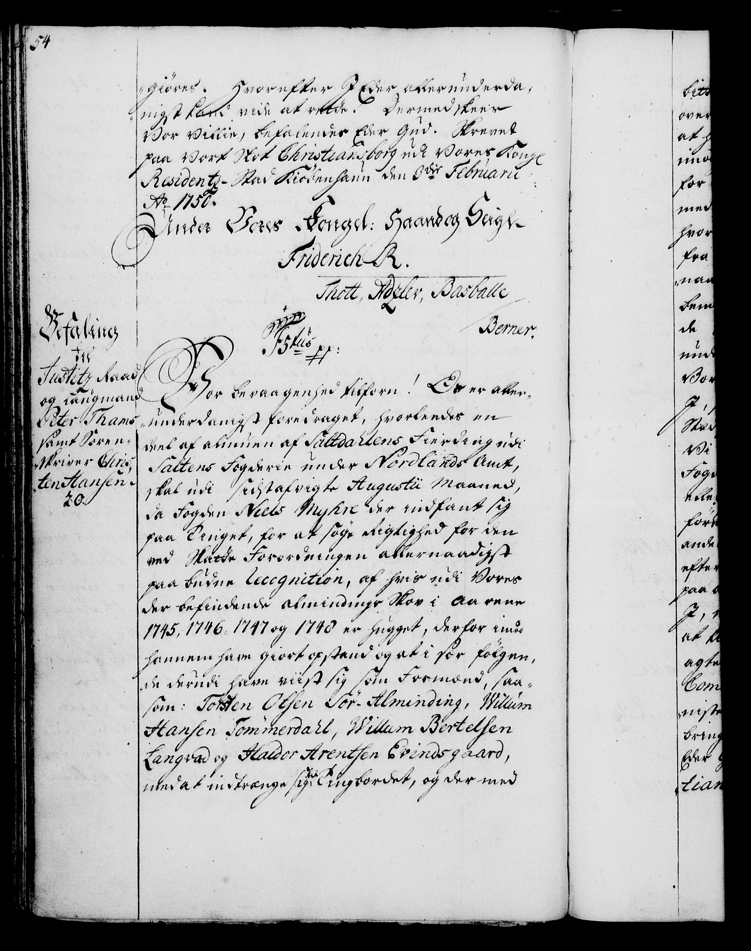 Rentekammeret, Kammerkanselliet, AV/RA-EA-3111/G/Gg/Gga/L0006: Norsk ekspedisjonsprotokoll med register (merket RK 53.6), 1749-1759, p. 54