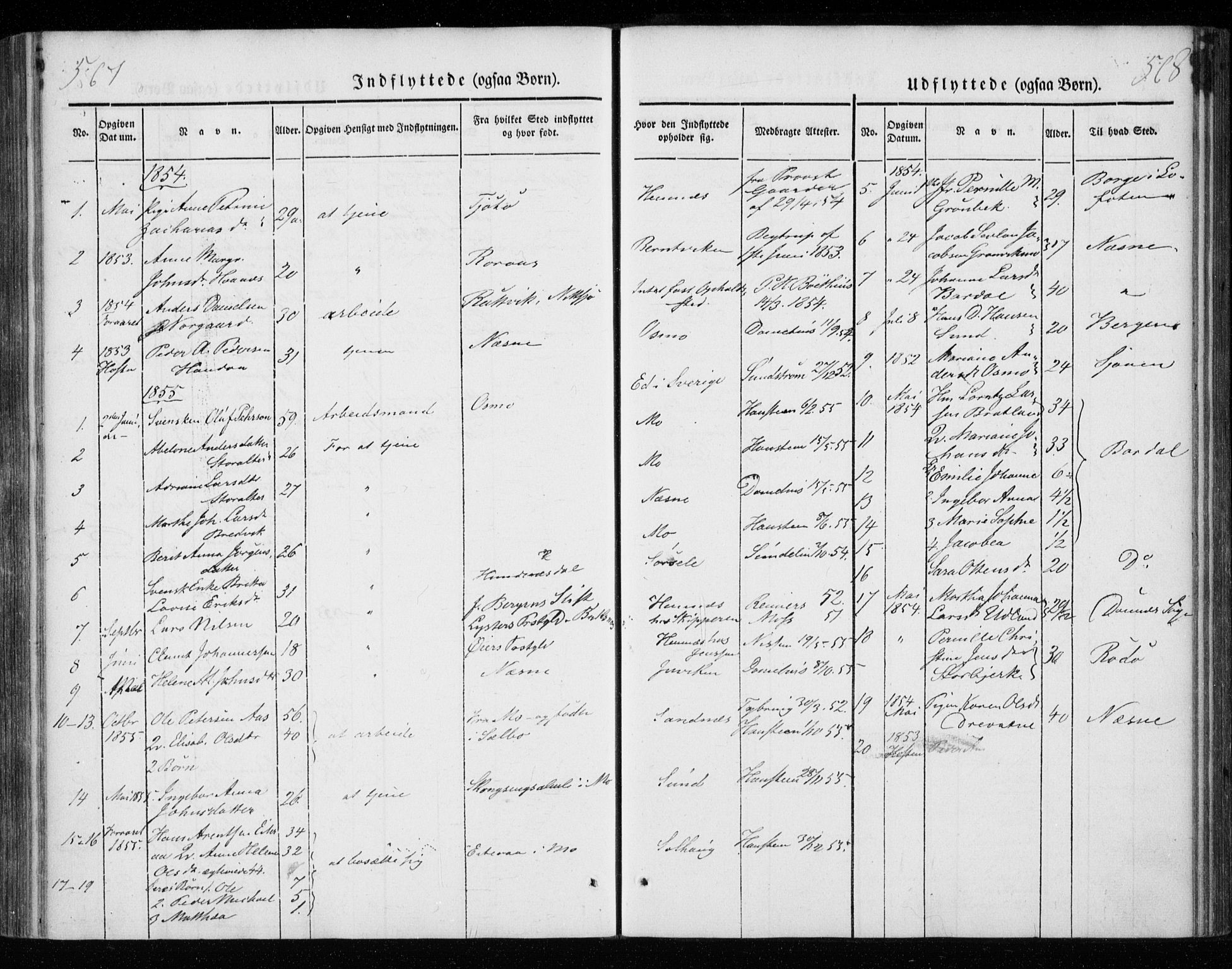 Ministerialprotokoller, klokkerbøker og fødselsregistre - Nordland, AV/SAT-A-1459/825/L0355: Parish register (official) no. 825A09, 1842-1863, p. 567-568