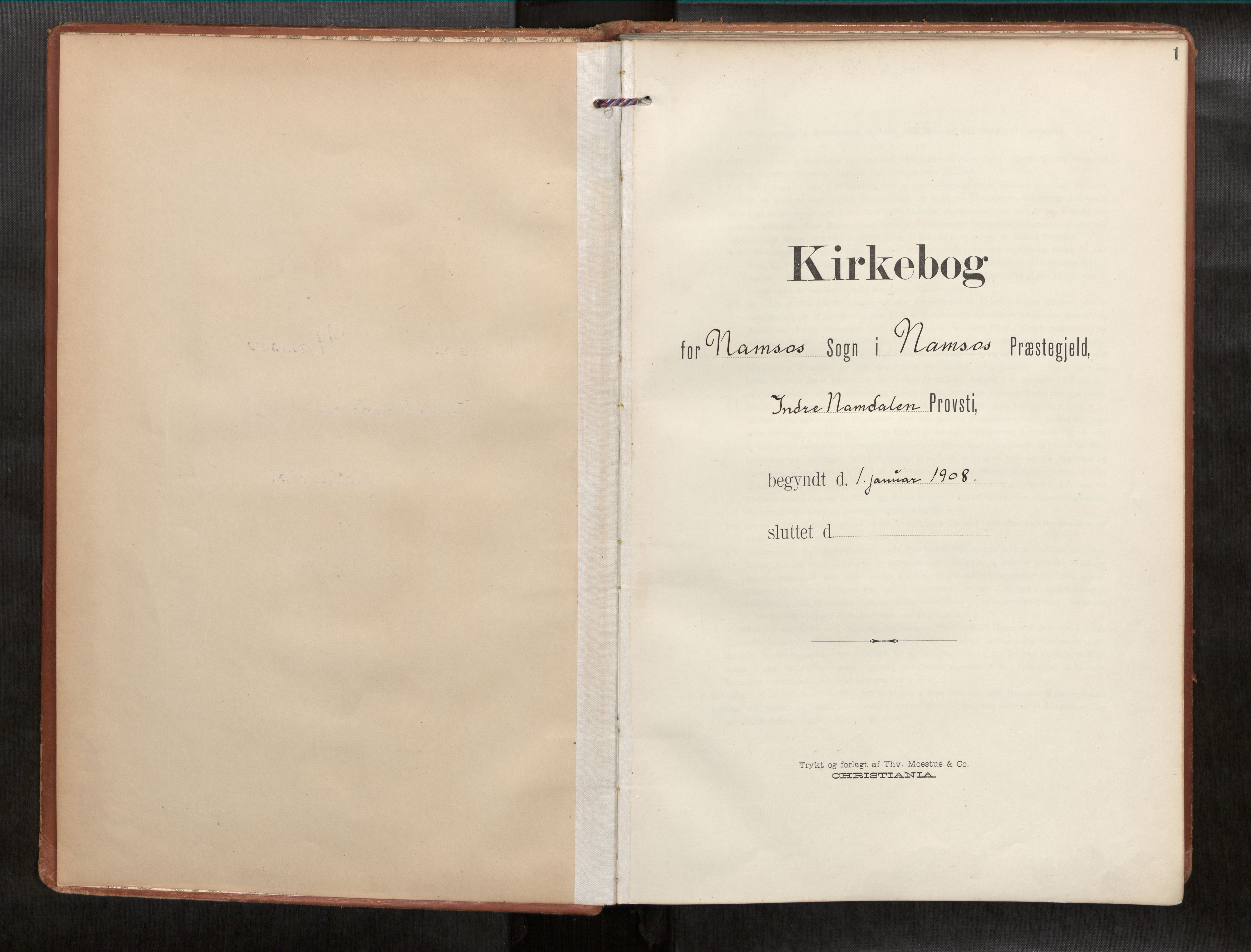 Ministerialprotokoller, klokkerbøker og fødselsregistre - Nord-Trøndelag, AV/SAT-A-1458/768/L0579b: Parish register (official) no. 768A15, 1908-1945, p. 1