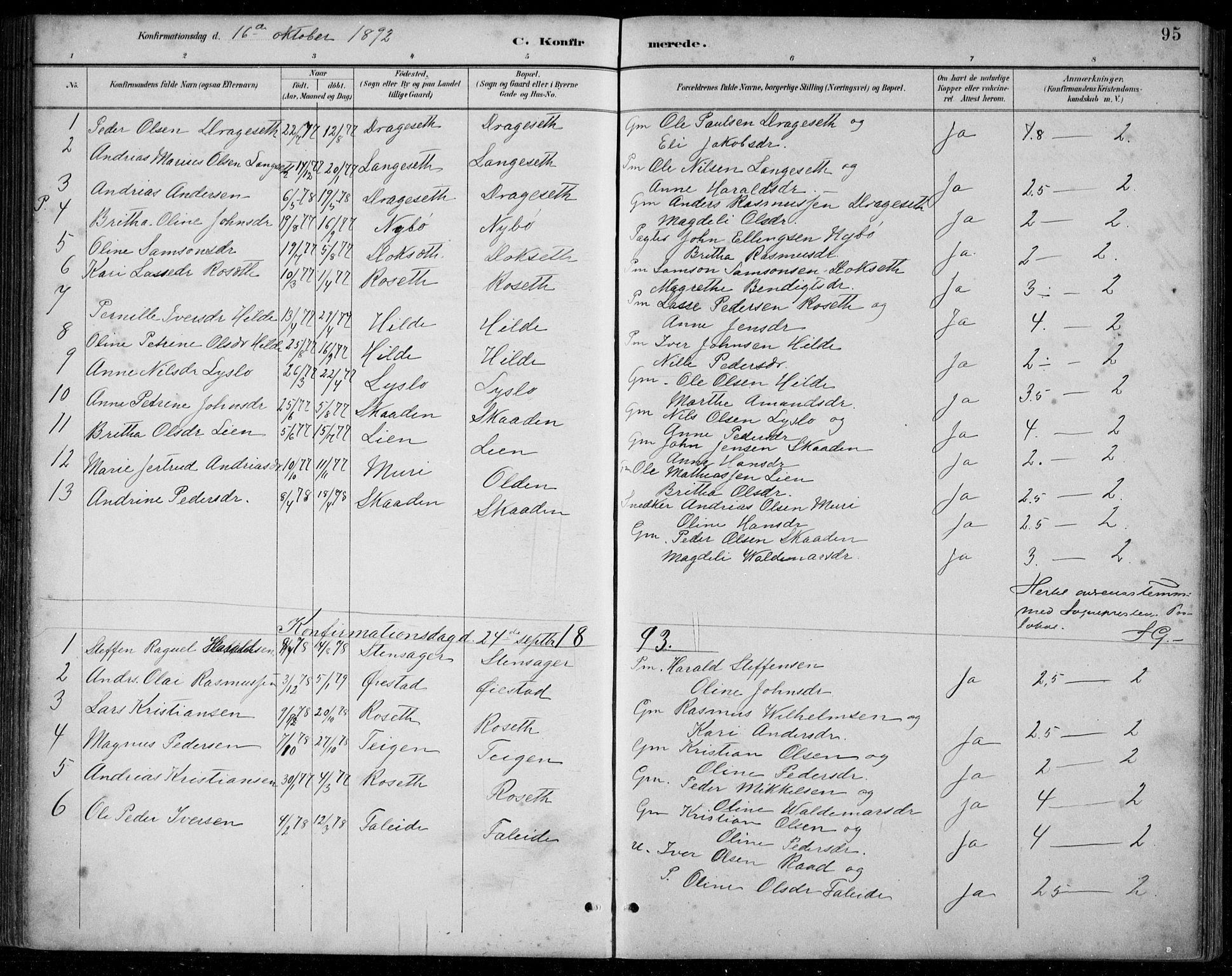 Innvik sokneprestembete, AV/SAB-A-80501: Parish register (copy) no. A 3, 1886-1912, p. 95